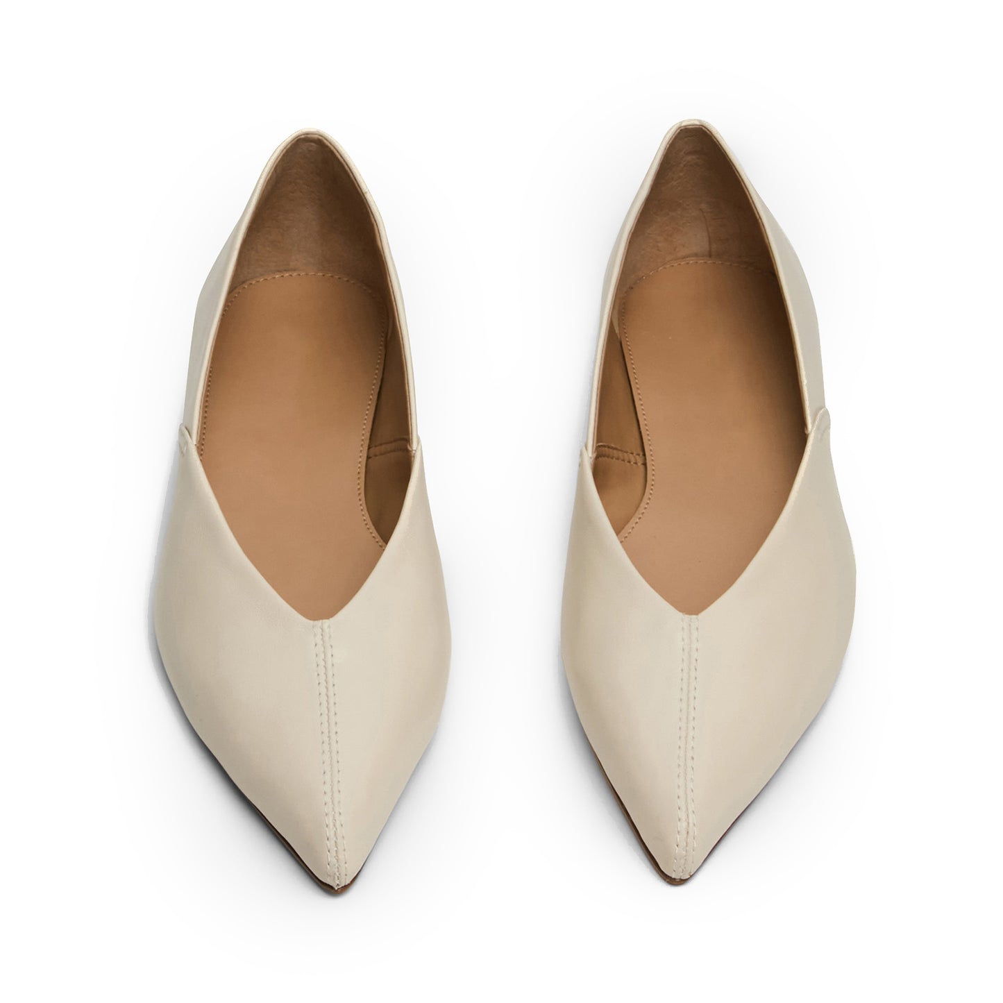 Bone Pointed-Toe Slip-On Stylish Flats