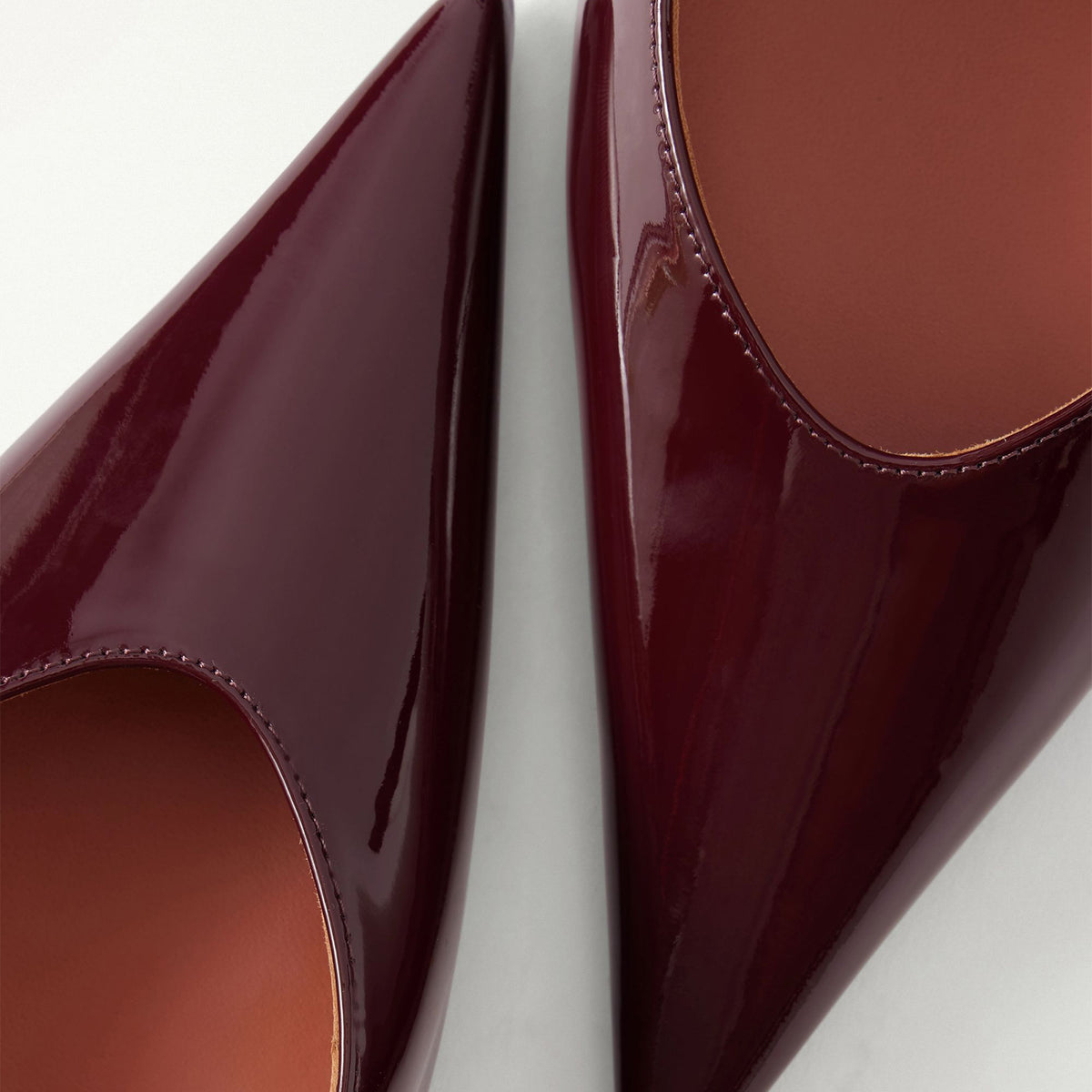 Patent Burgundy Pointed-Toe Buckle Slingback Sleek High Heels