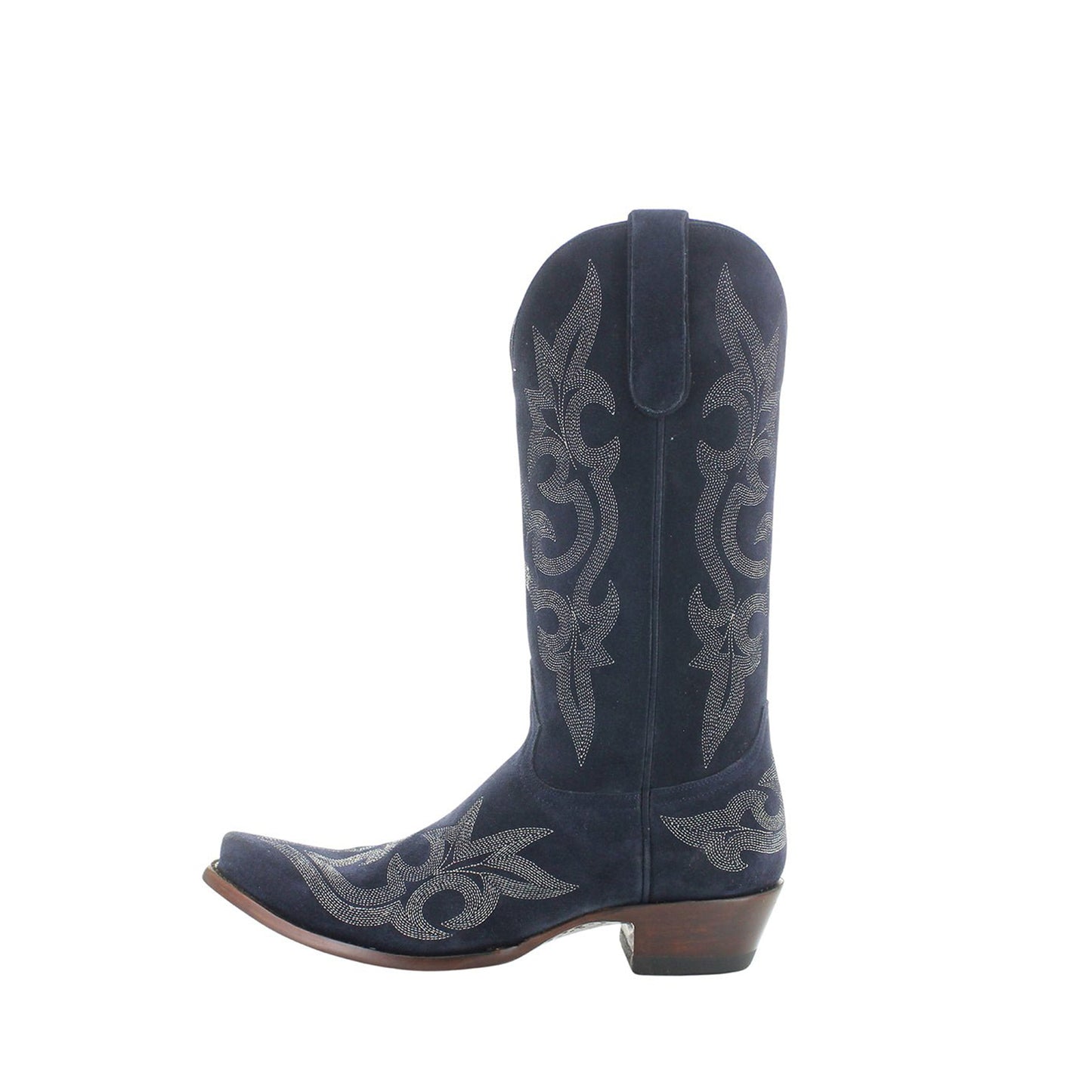 Purple Faux Suede Snip-Toe Delicate Embroidery Chic Cowgirl Boots