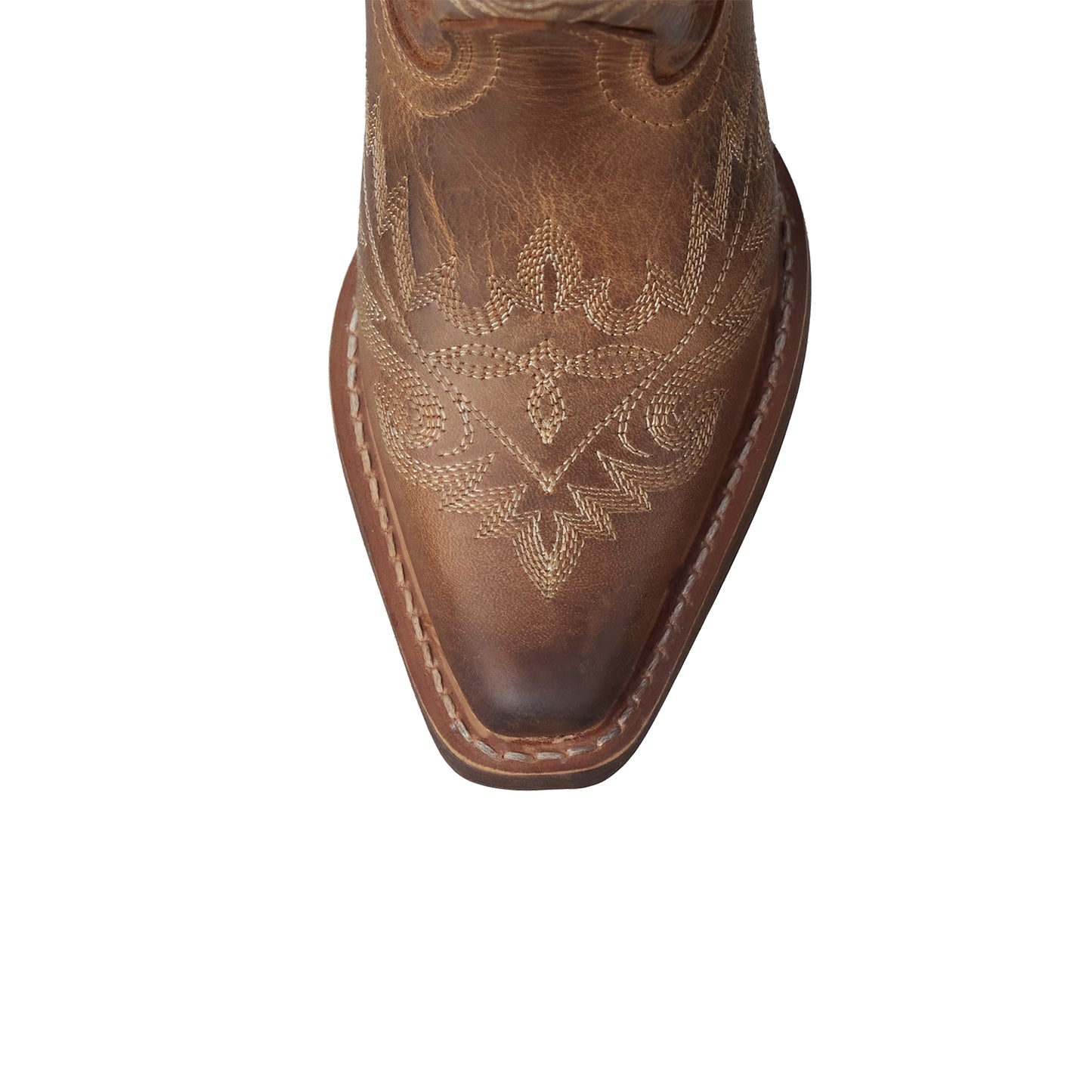 Brown Snip-Toe Western Embroidery Ankle Classic Cowgirl Boots