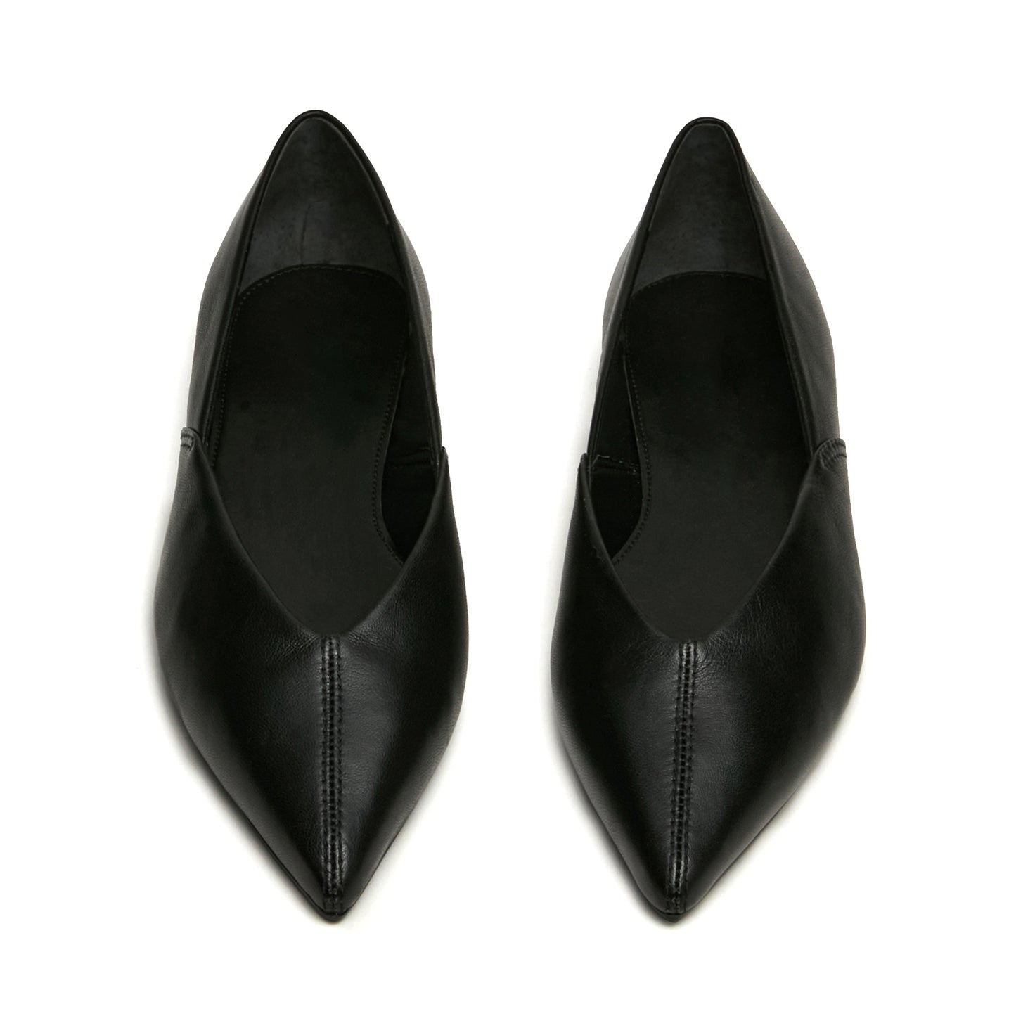 Black Pointed-Toe Slip-On Stylish Flats