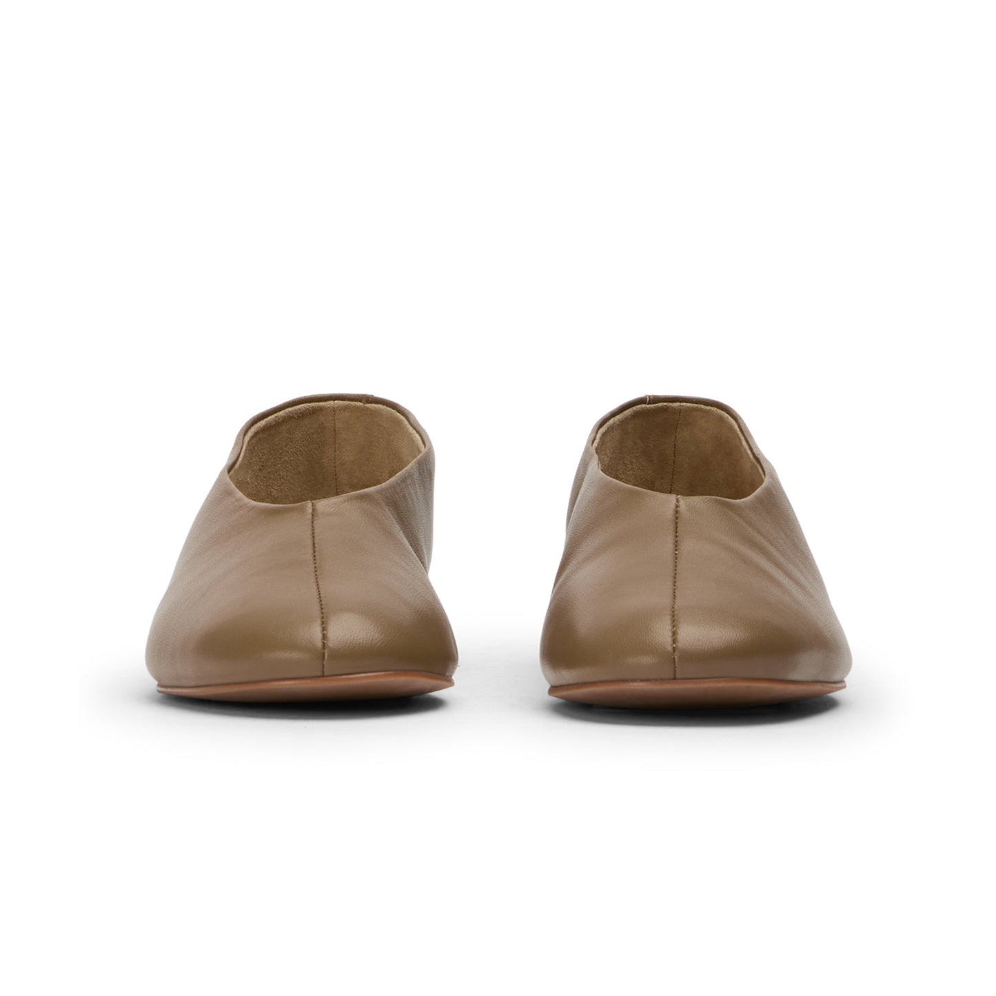 Latte Round-Toe Sleek Slip-On Ballet Flats