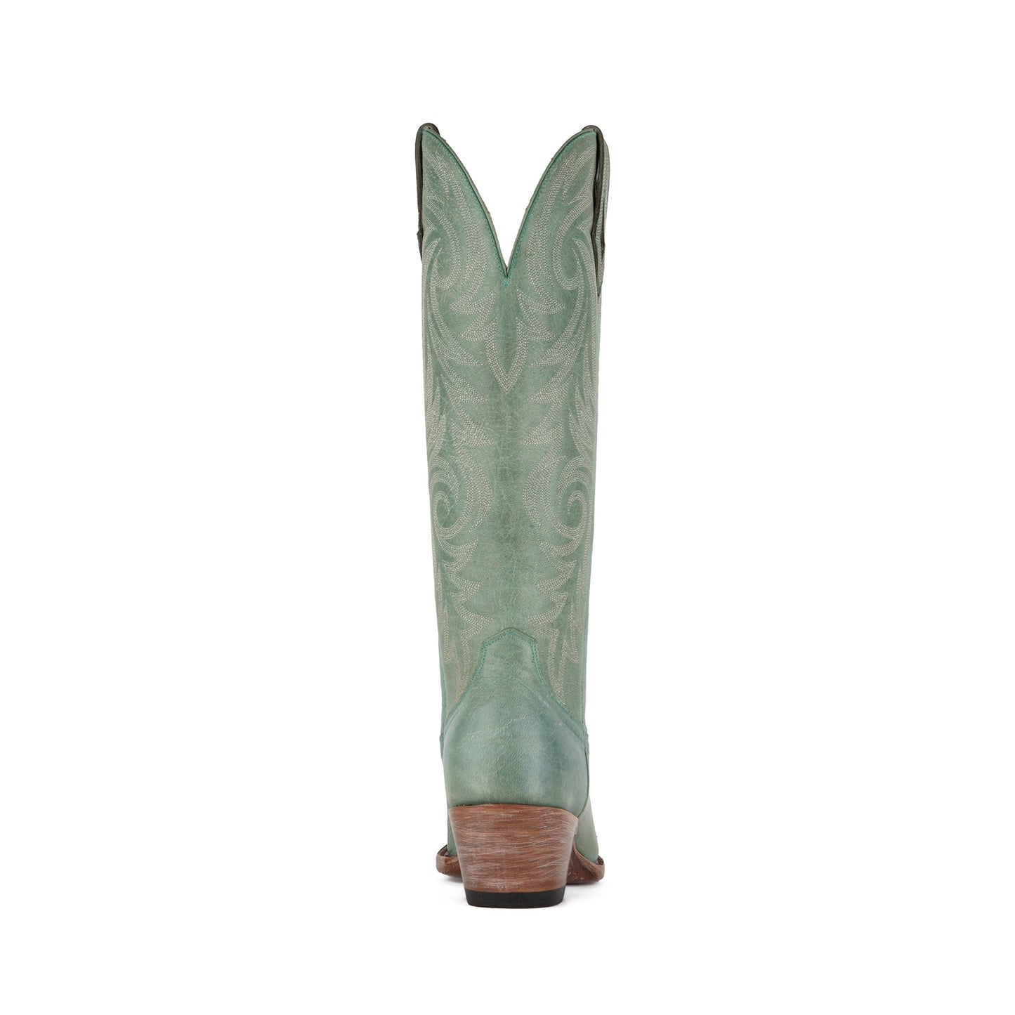 Aqua Snip-Toe Western Embroidery Classic Wide Calf Knee High Cowgirl Boots