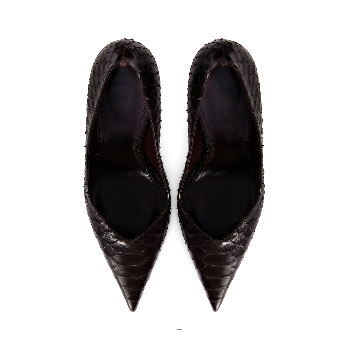 Snakeskin Pattern Vegan Leather Pointed-Toe Slip-On Pumps High Heels