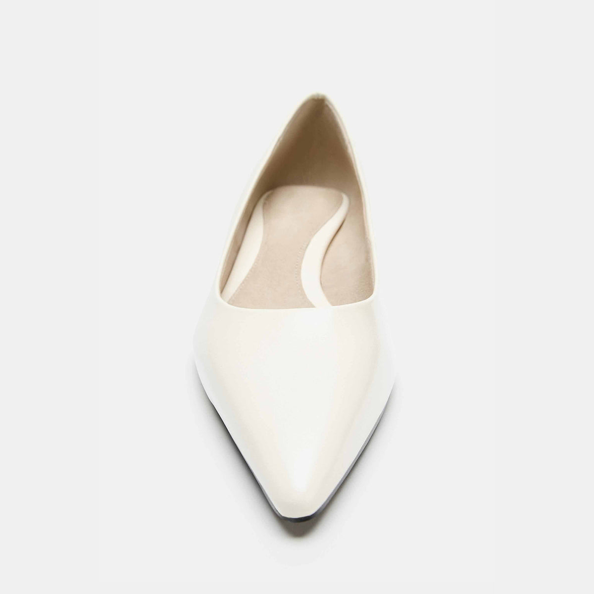 White Vegan Leather Pointed-Toe Slip-On Chic Kitten Heels