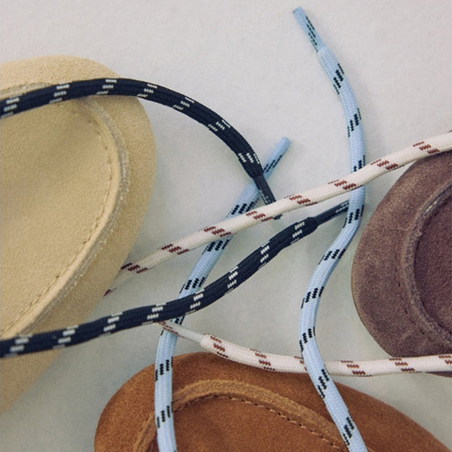 Taupe Cow Suede Round-Toe Lace-Up Boat Shoes Flats