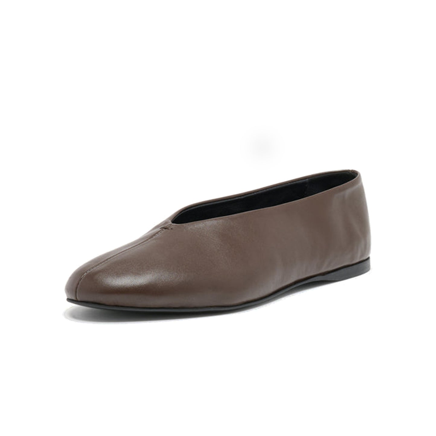 Mahogany Round-Toe Slip-On Classic Ballet Flats