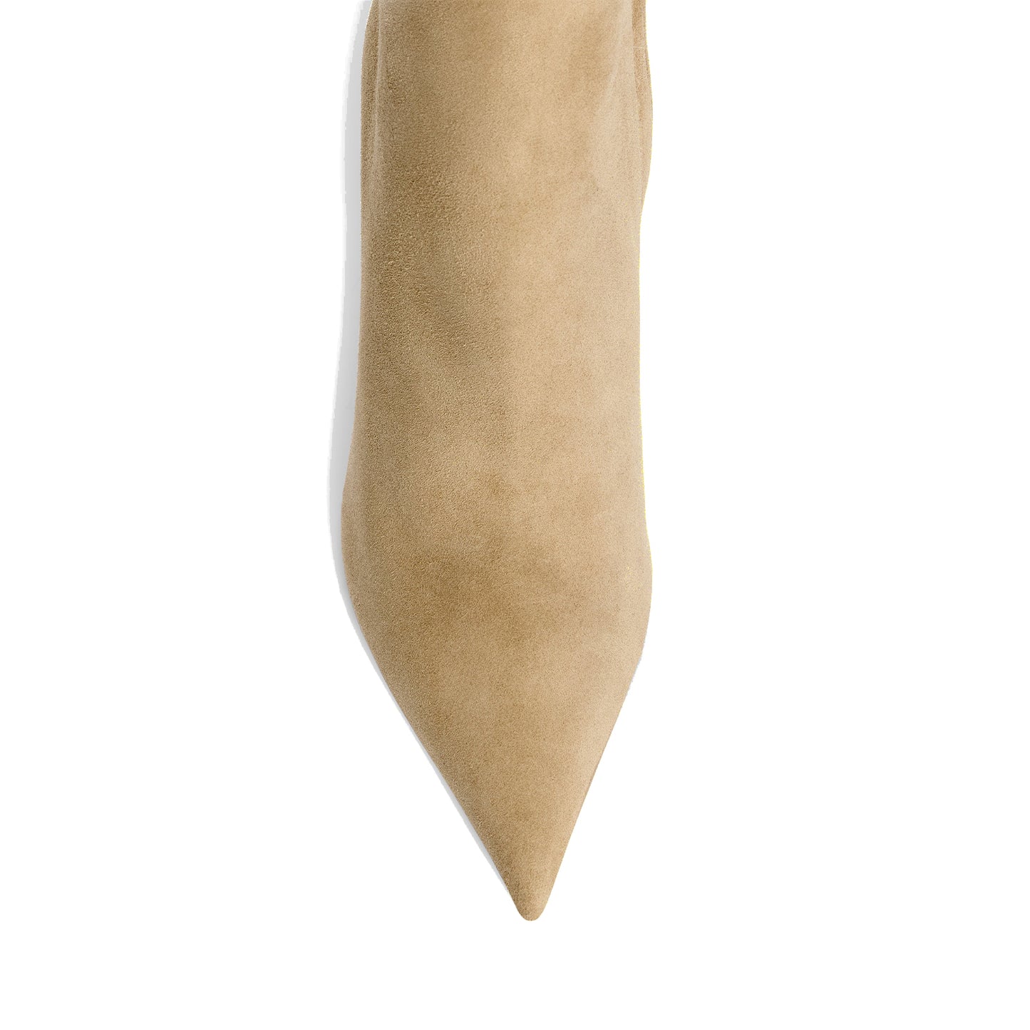 Sand Faux Suede Pointed-Toe Classic Full-Zip Chic Ankle Stiletto Boots