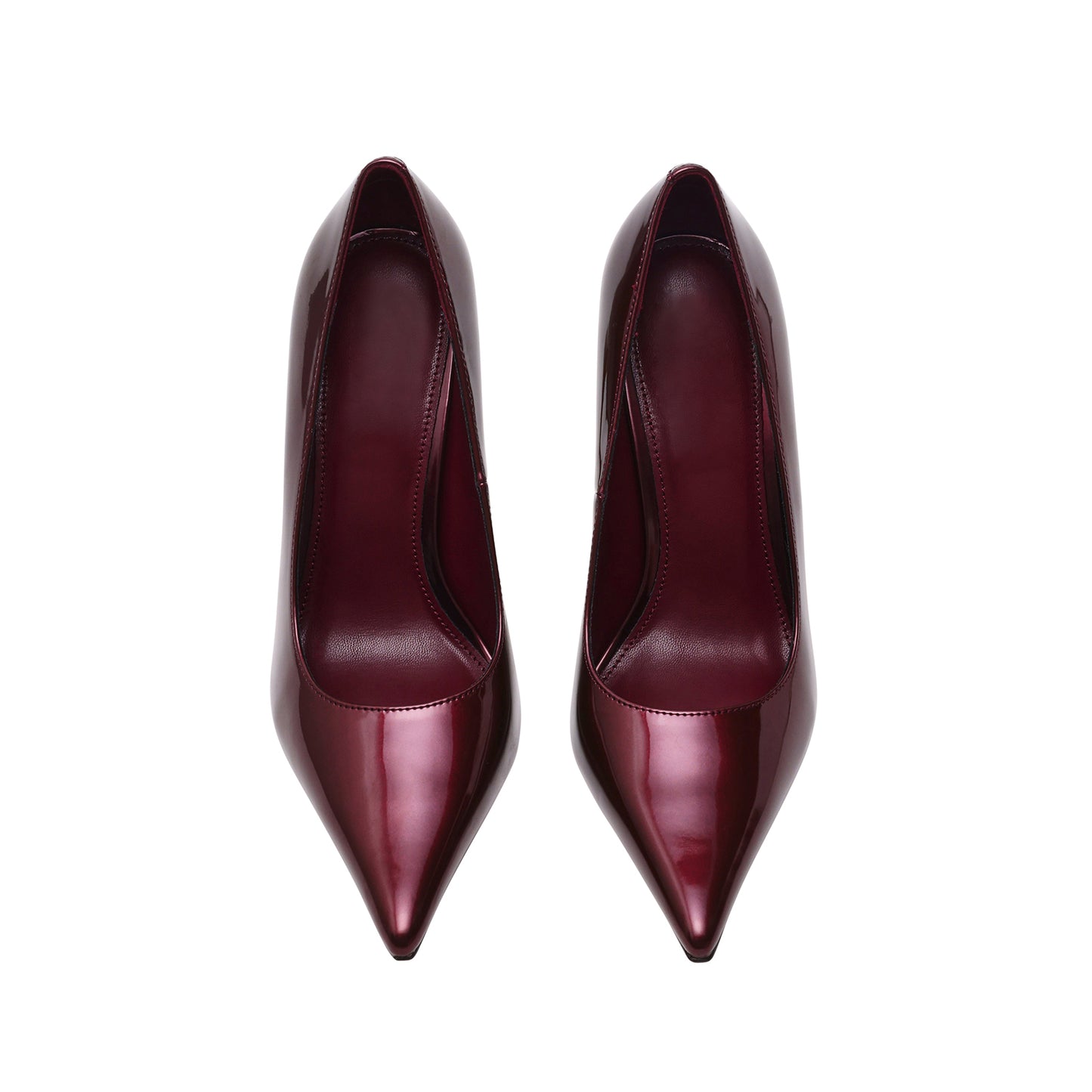Patent Cherry Red Classic Pointed-Toe Slip-On High Heels Pumps