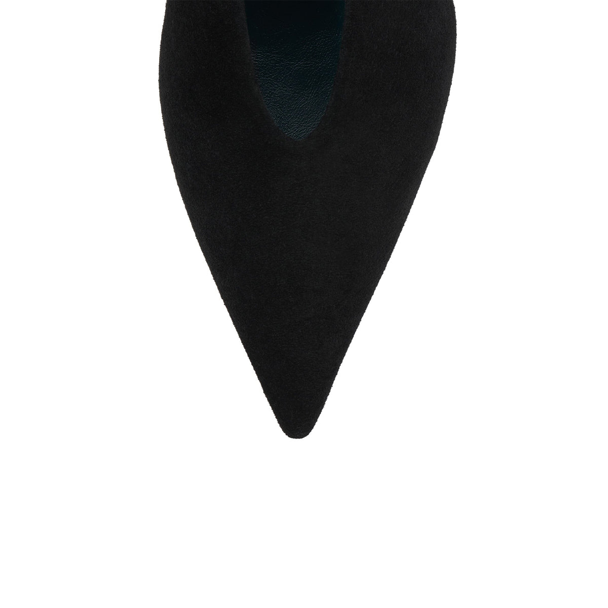 Black Faux Suede Pointed-Toe Slip-On Chic Kitten Heels