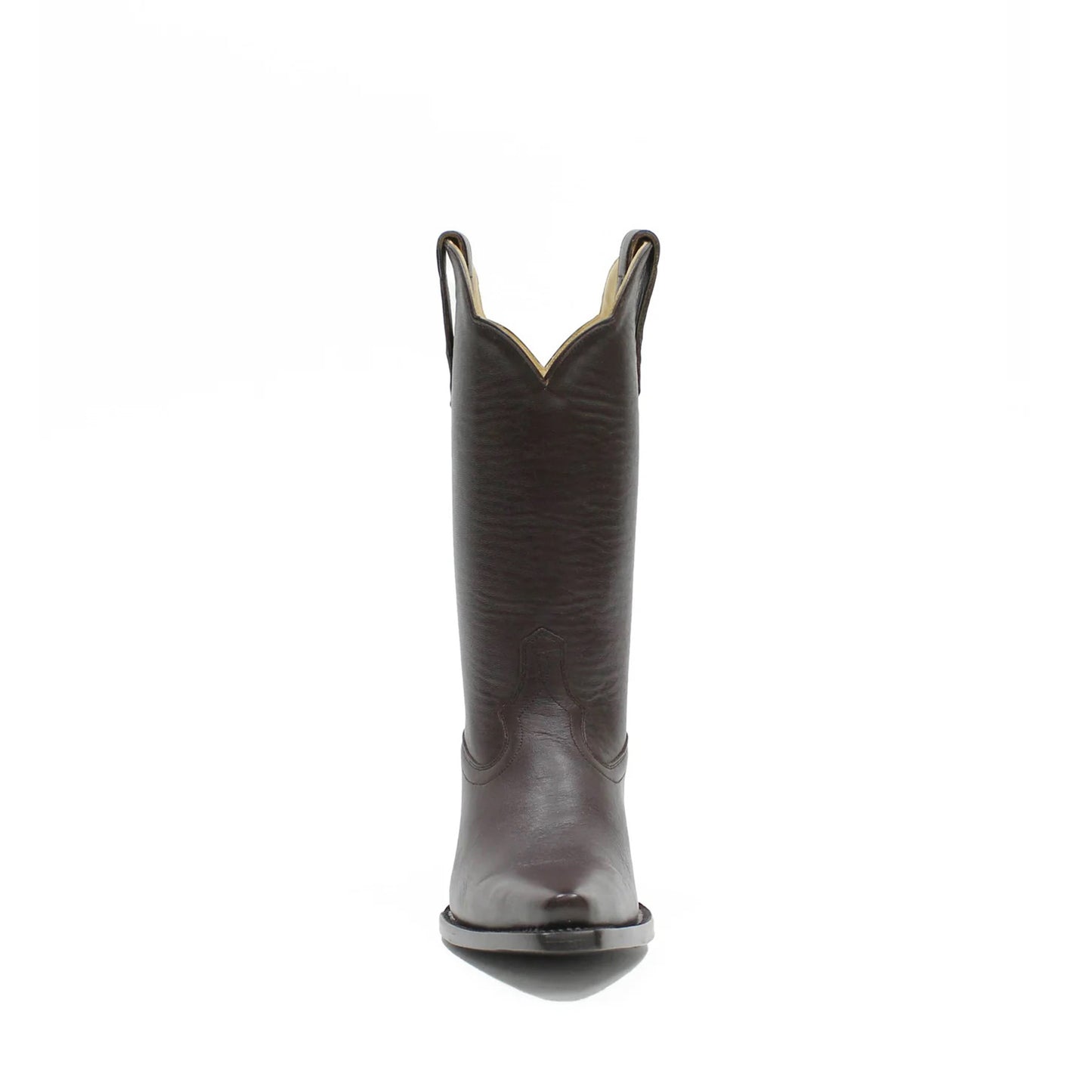 Chocolate Snip-Toe Simple Sleek Mid Calf Cowgirl Boots