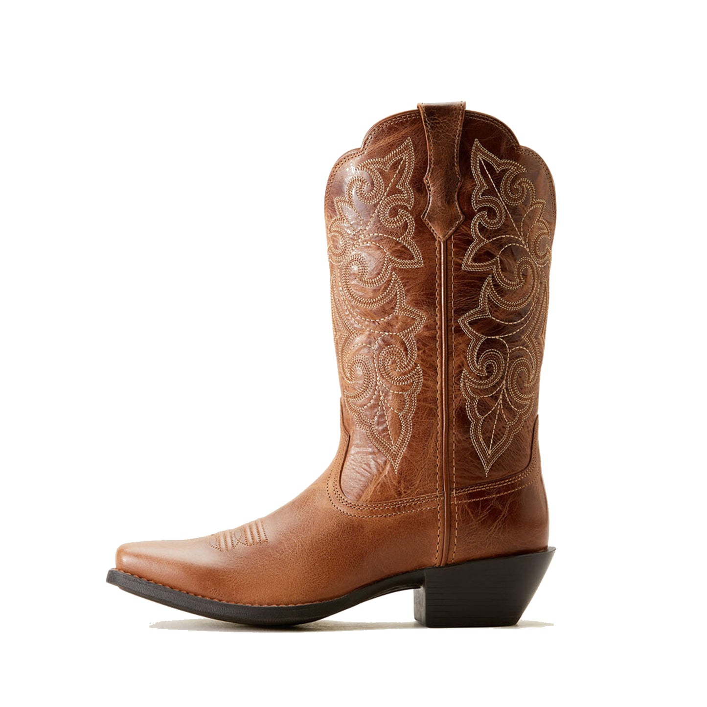 Russet Square-Toe Chic Embroidery Classic Mid Calf Cowgirl Boots