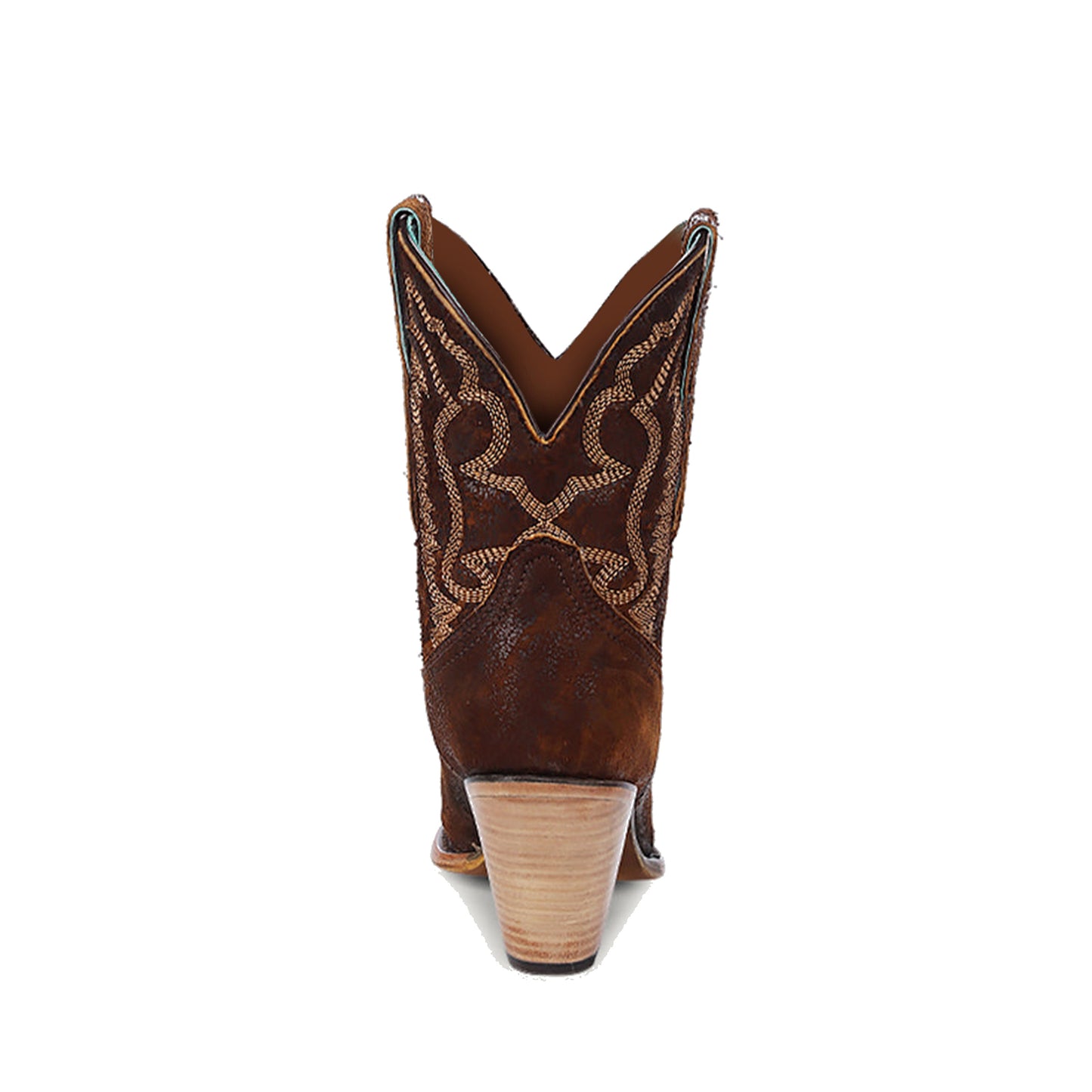 Brown Faux Suede Snip-Toe Chic Embroidery Western Ankle Cowgirl Boots