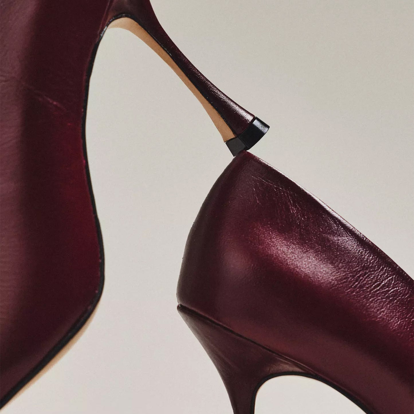 Wine Red Pointed-Toe Classic Backless High Heels