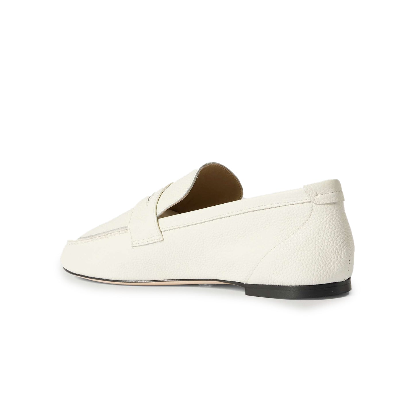 White Vegan Leather Round-Toe Slip-On Chic Loafers Flats