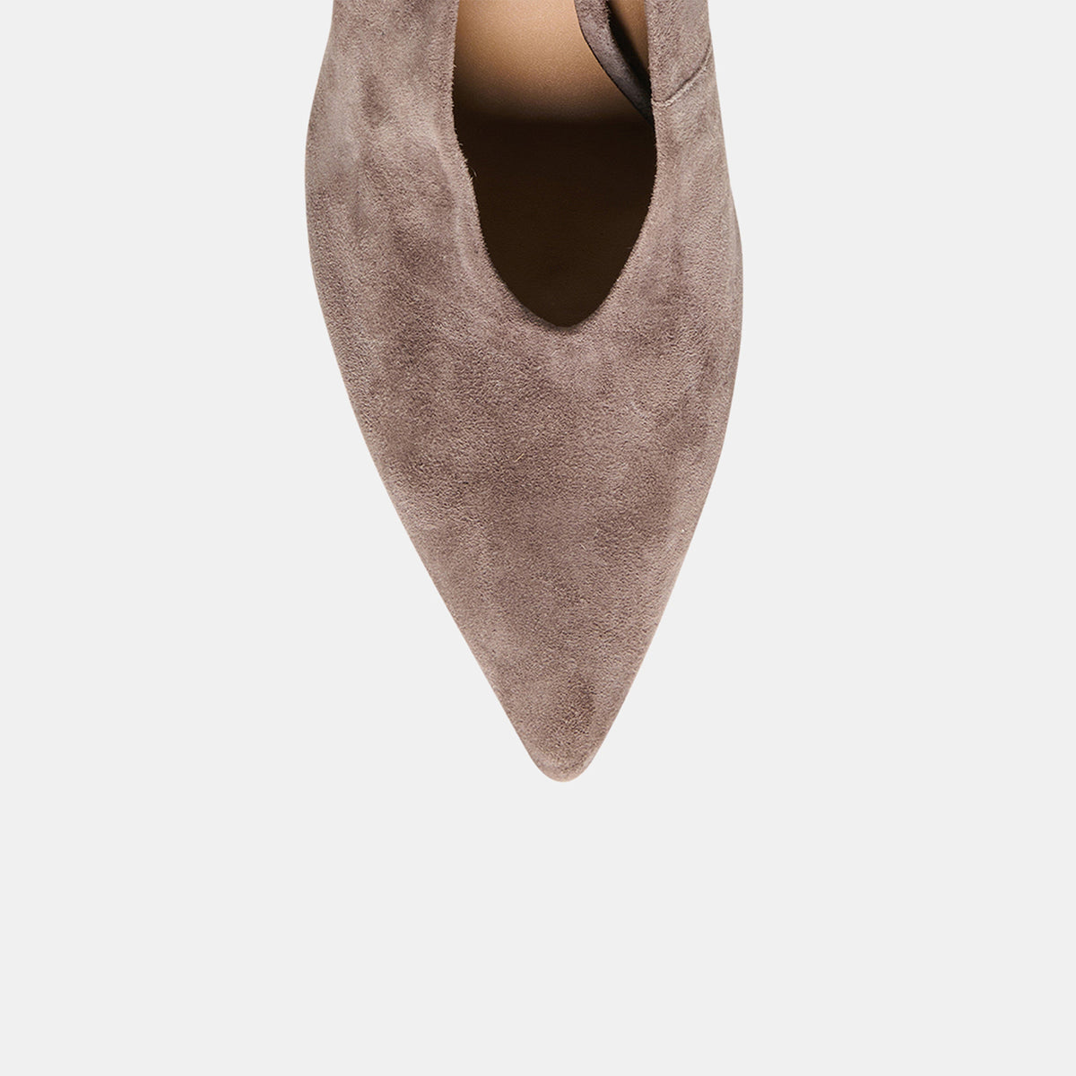 Dark Gray Faux Suede Pointed-Toe Slip-On Classic High Heels Pumps