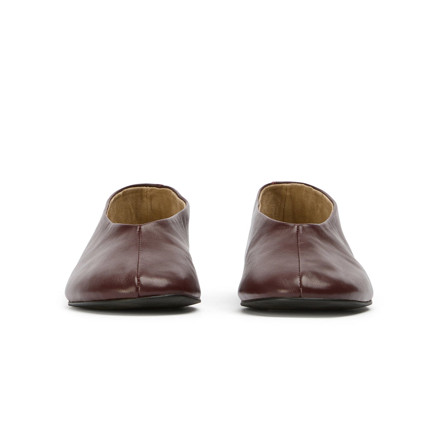 Burgundy Round-Toe Sleek Slip-On Ballet Flats