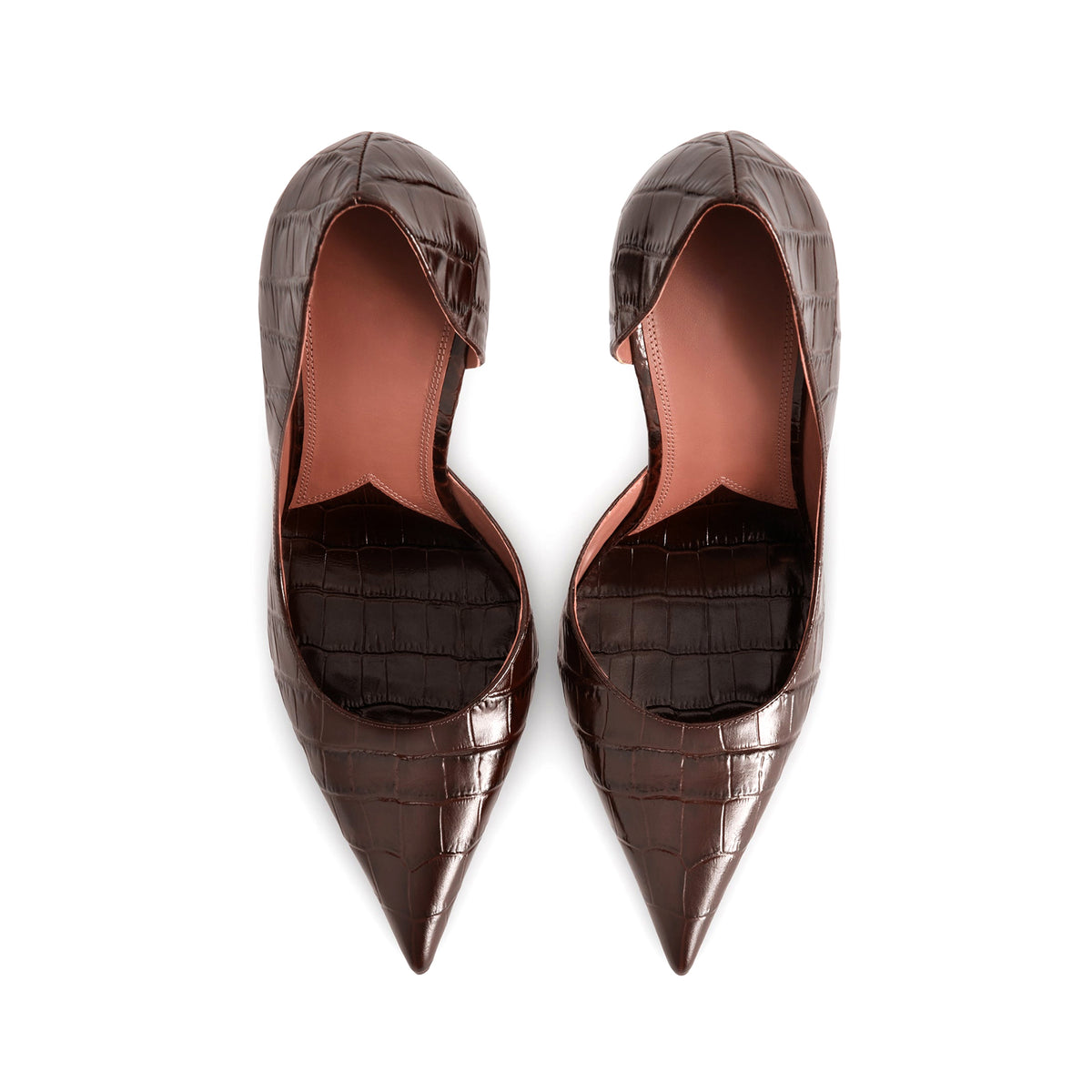 Crocodile Pattern Vegan Leather Pointed-Toe Slip-On Pumps High Heels