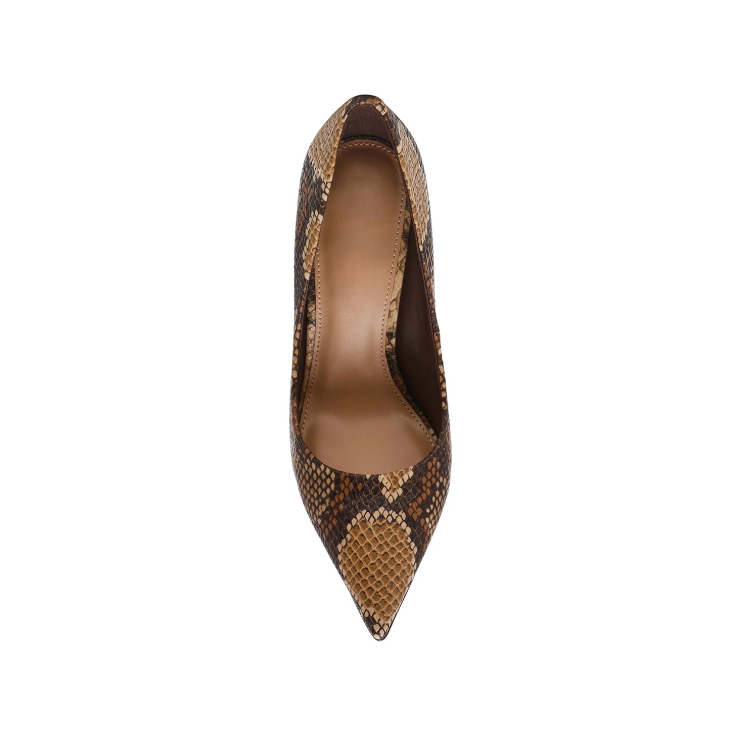 Snakeskin Classic Pointed-Toe Slip-On High Heels Pumps