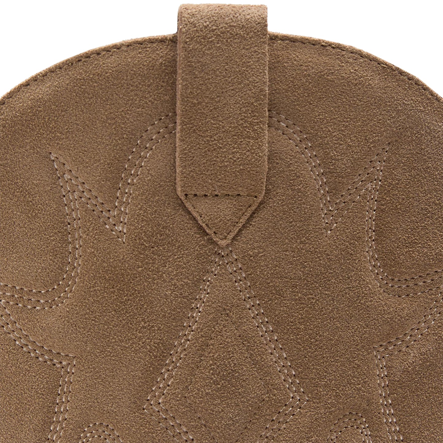 Camel Faux Suede Almond-Toe Chic Stitch Mid Calf Classic Cowgirl Boots