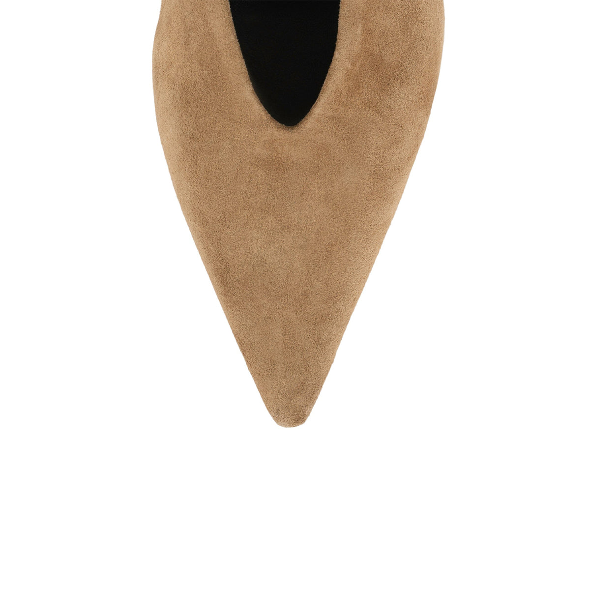 Camel Faux Suede Pointed-Toe Slip-On Chic Kitten Heels