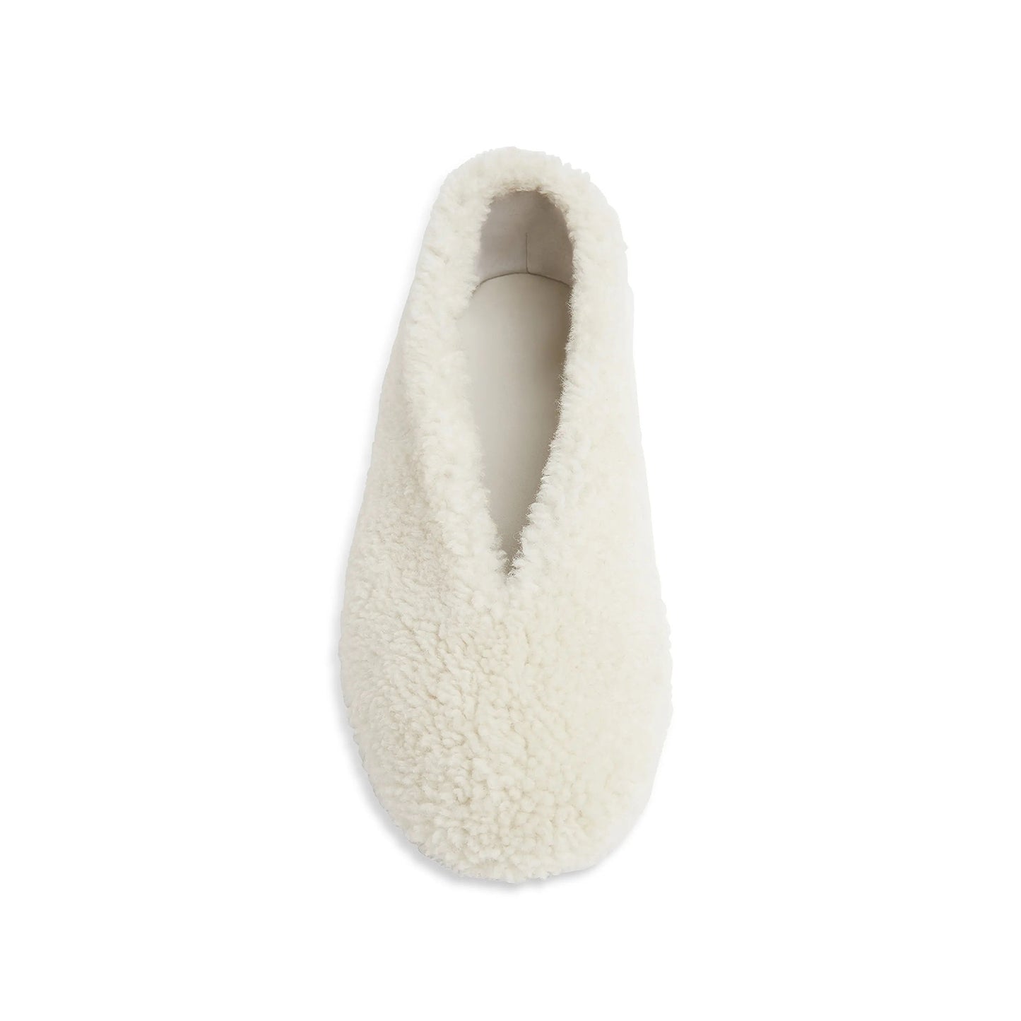 Ivory Plush Round-Toe Classic Ballet Flats