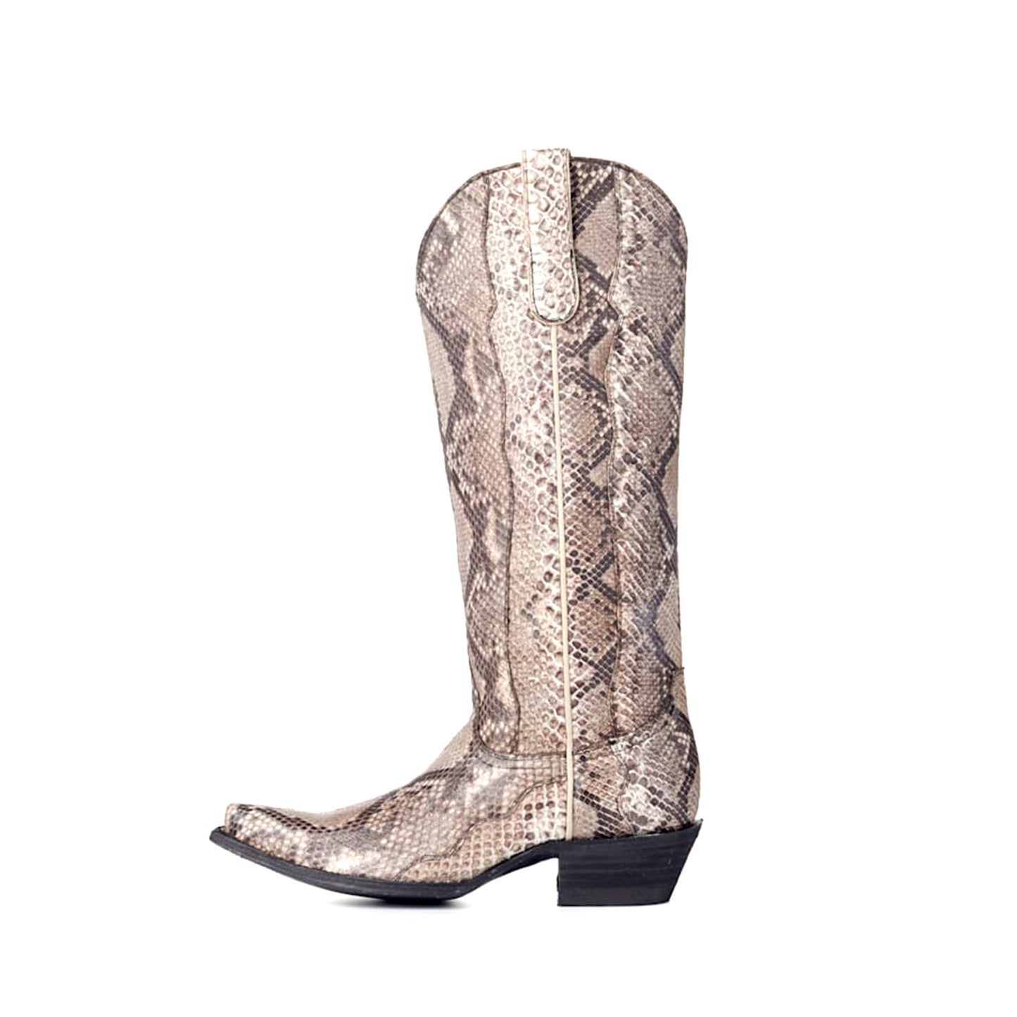 Snakeskin Print Snip-Toe Classic Wide Calf Knee High Cowgirl Boots