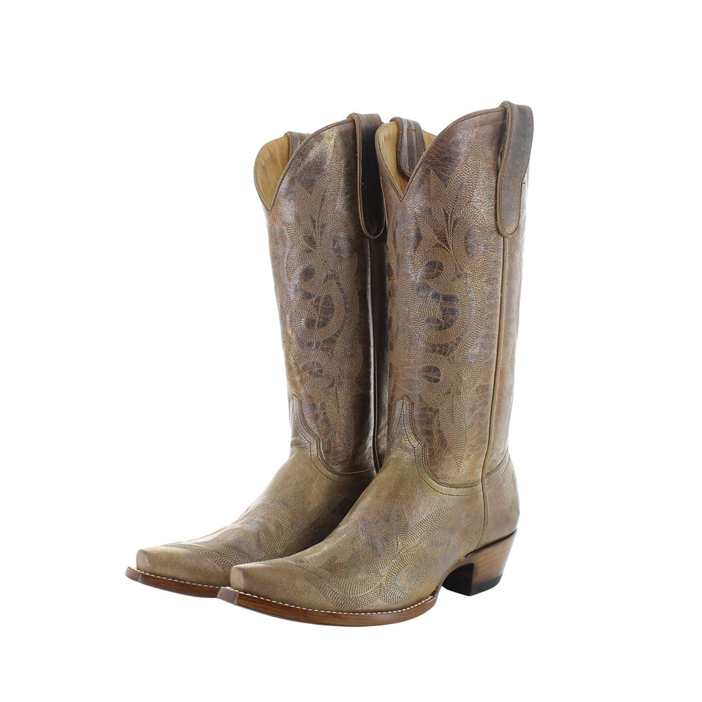 Brown Snip-Toe Delicate Embroidery Chic Cowgirl Boots