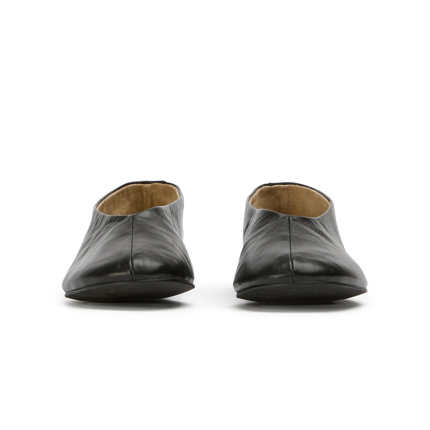 Black Round-Toe Sleek Slip-On Ballet Flats