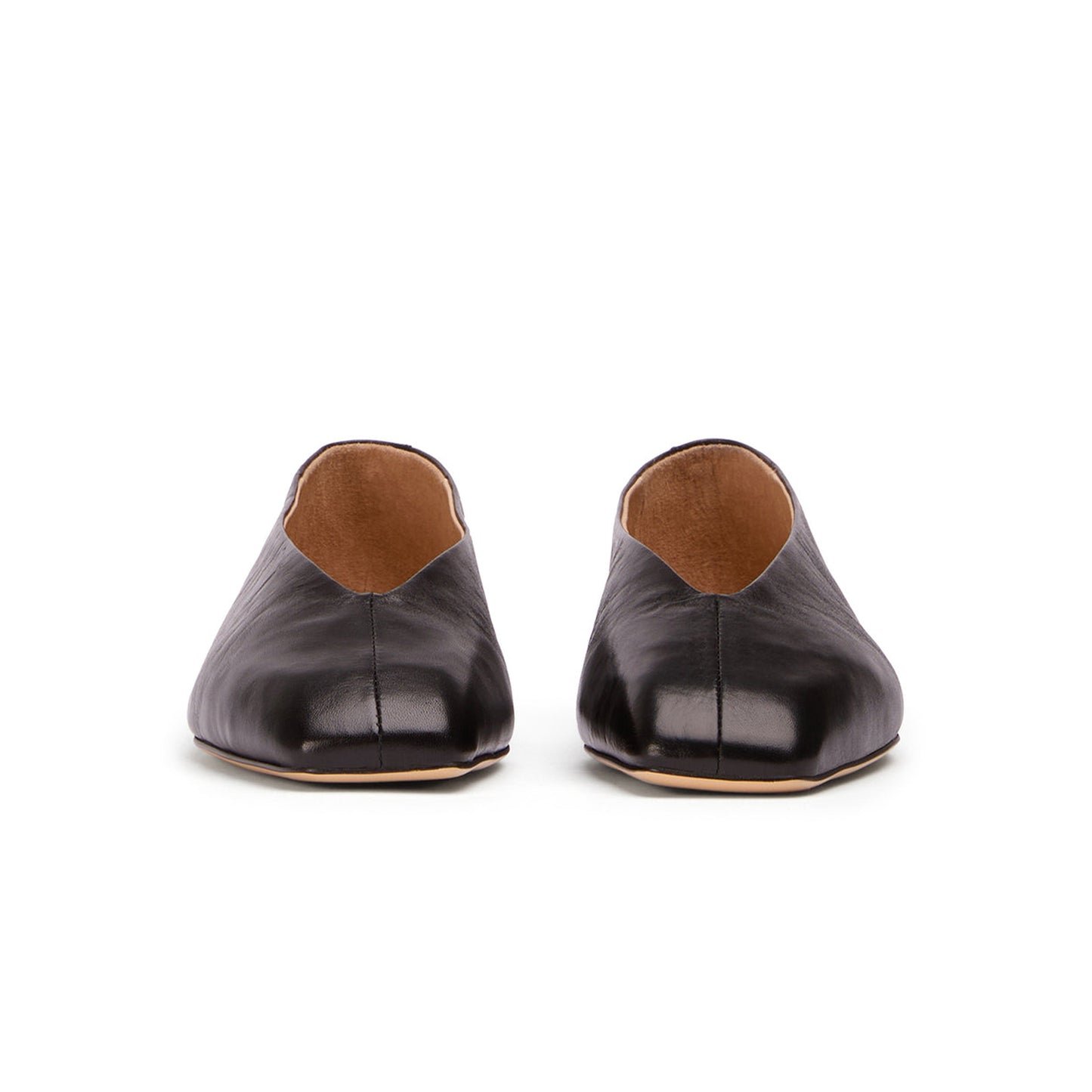 Black Chic Square-Toe Slip-On Flats