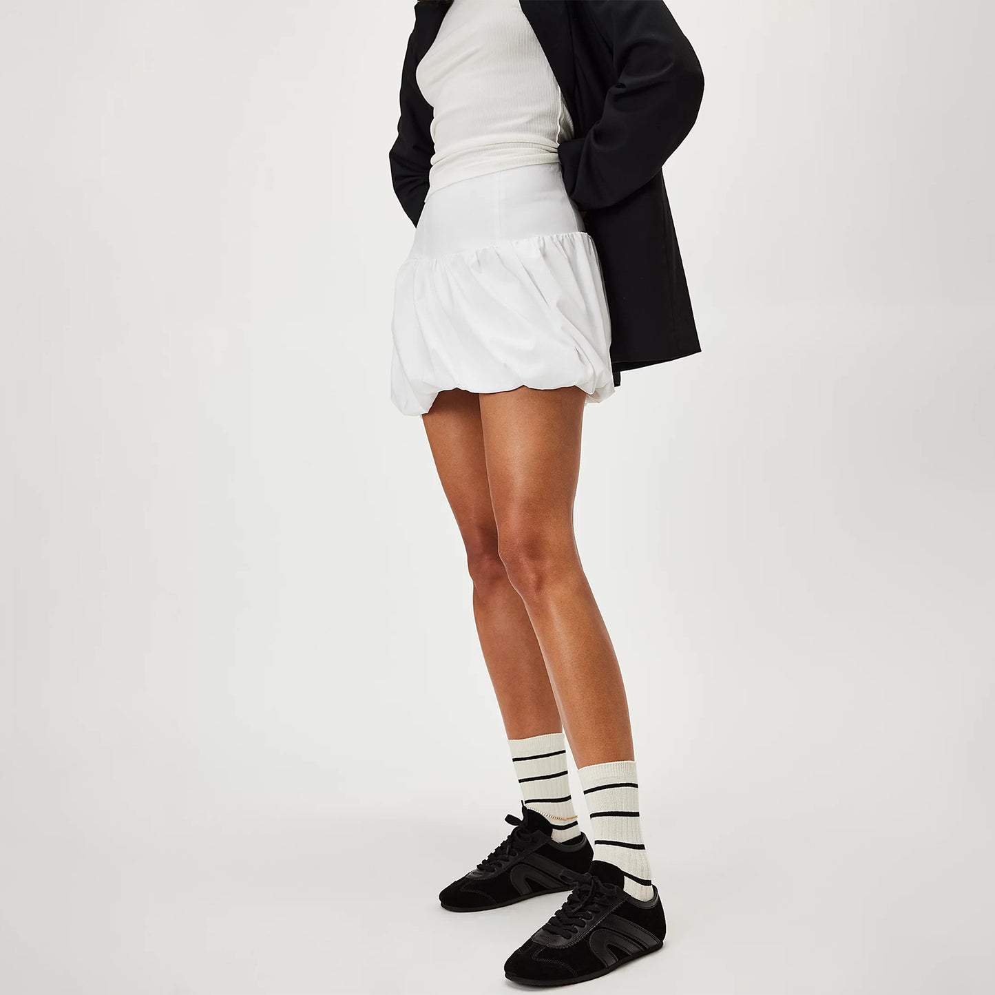 Black Faux Suede Square-Toe Lace-Up Sneakers Flats