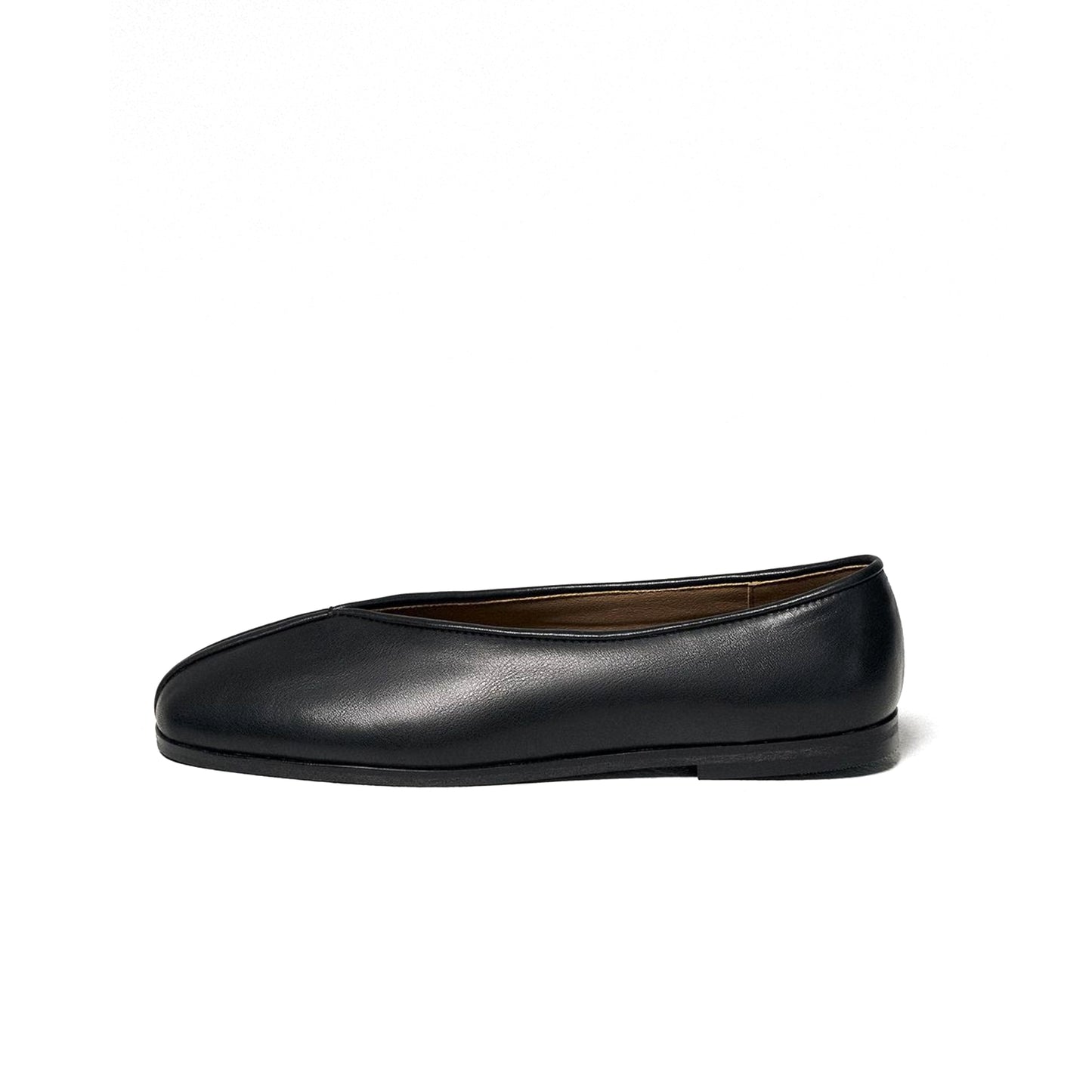 Black Square-Toe Ballet Classic Flats