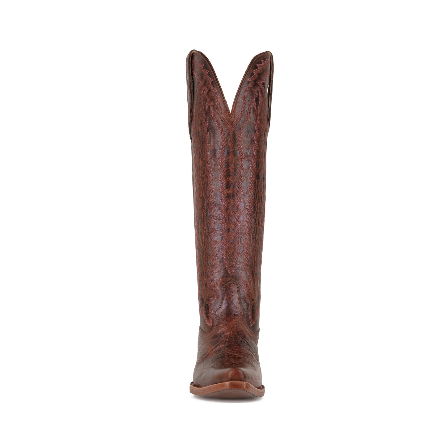 Cognac Snip-Toe Western Embroidery Classic Wide Calf Knee High Cowgirl Boots