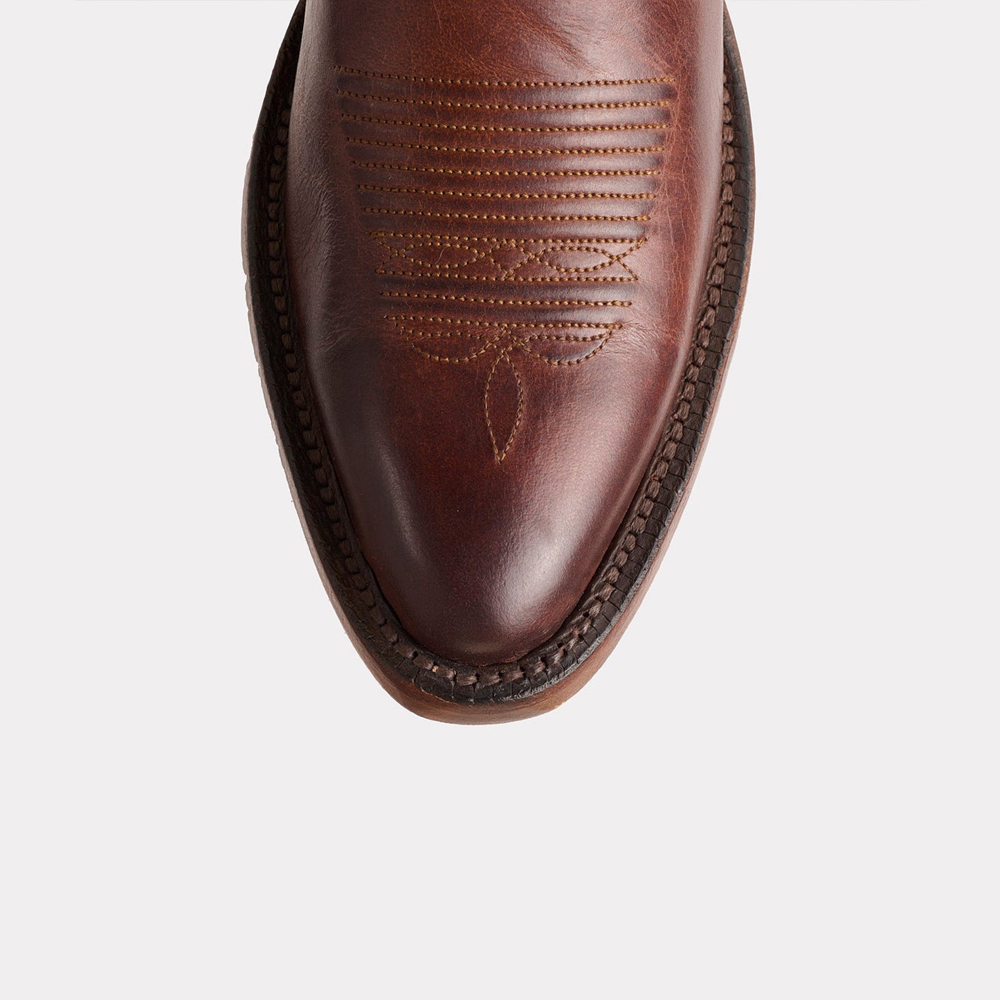 Tan Round-Toe Simple Mid Calf Chic Classic Cowgirl Boots