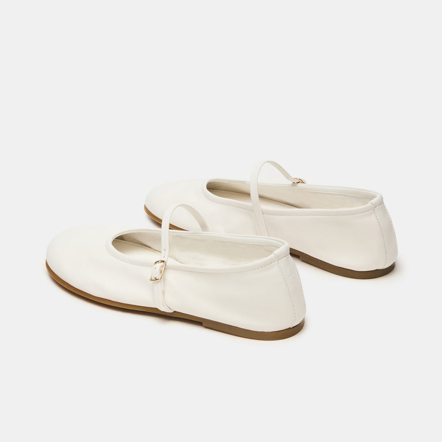Bone Round-Toe Buckle Mary Jane Classic Ballet Flats