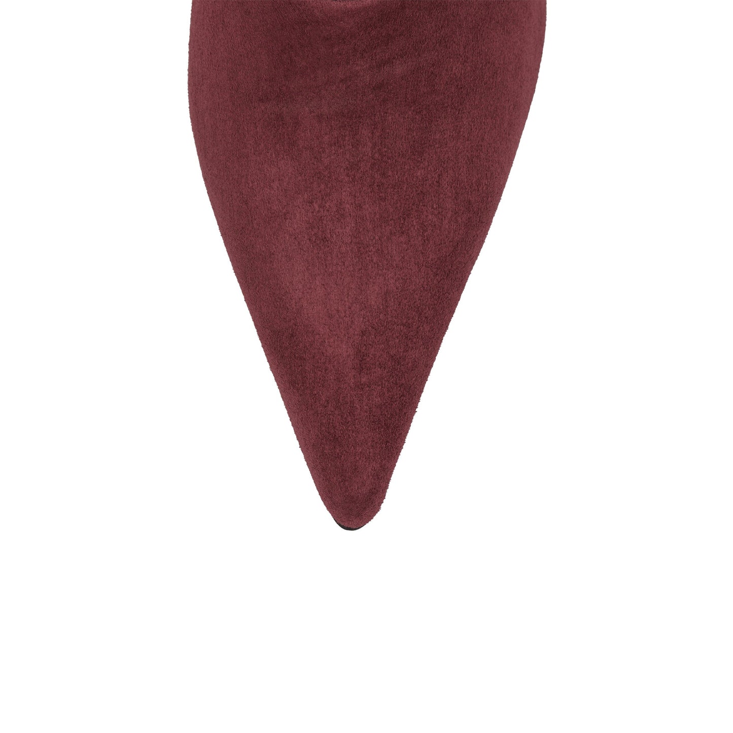 Wine Red Faux Suede Pointed-Toe Sleek Slip-On Pumps High Heels