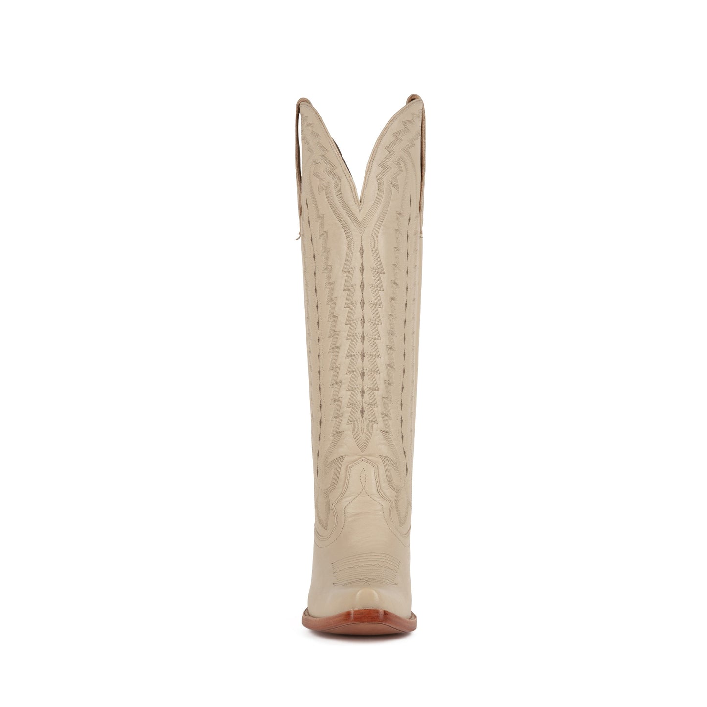 Taupe Snip-Toe Western Embroidery Classic Wide Calf Knee High Cowgirl Boots