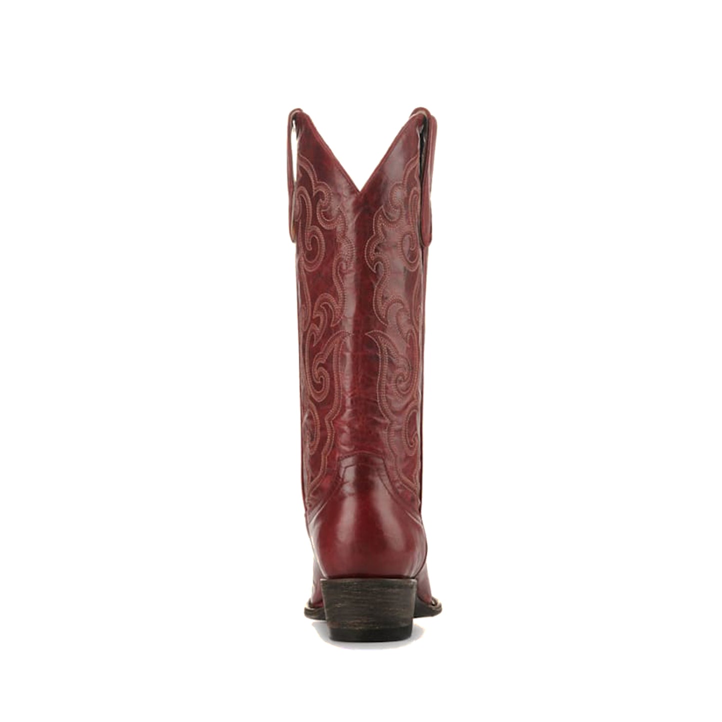Red Snip-Toe Delicate Embroidery Mid Calf Classic Cowgirl Boots