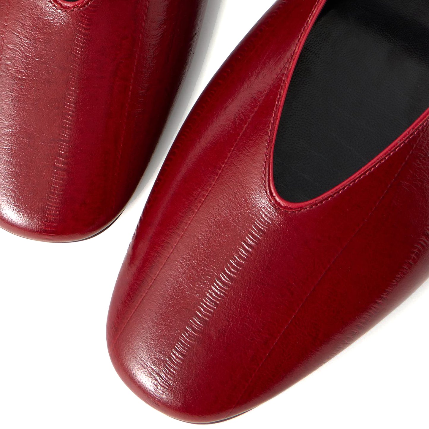 Red Eel Print Square-Toe Chic Mary Jane Classic Ballet Flats