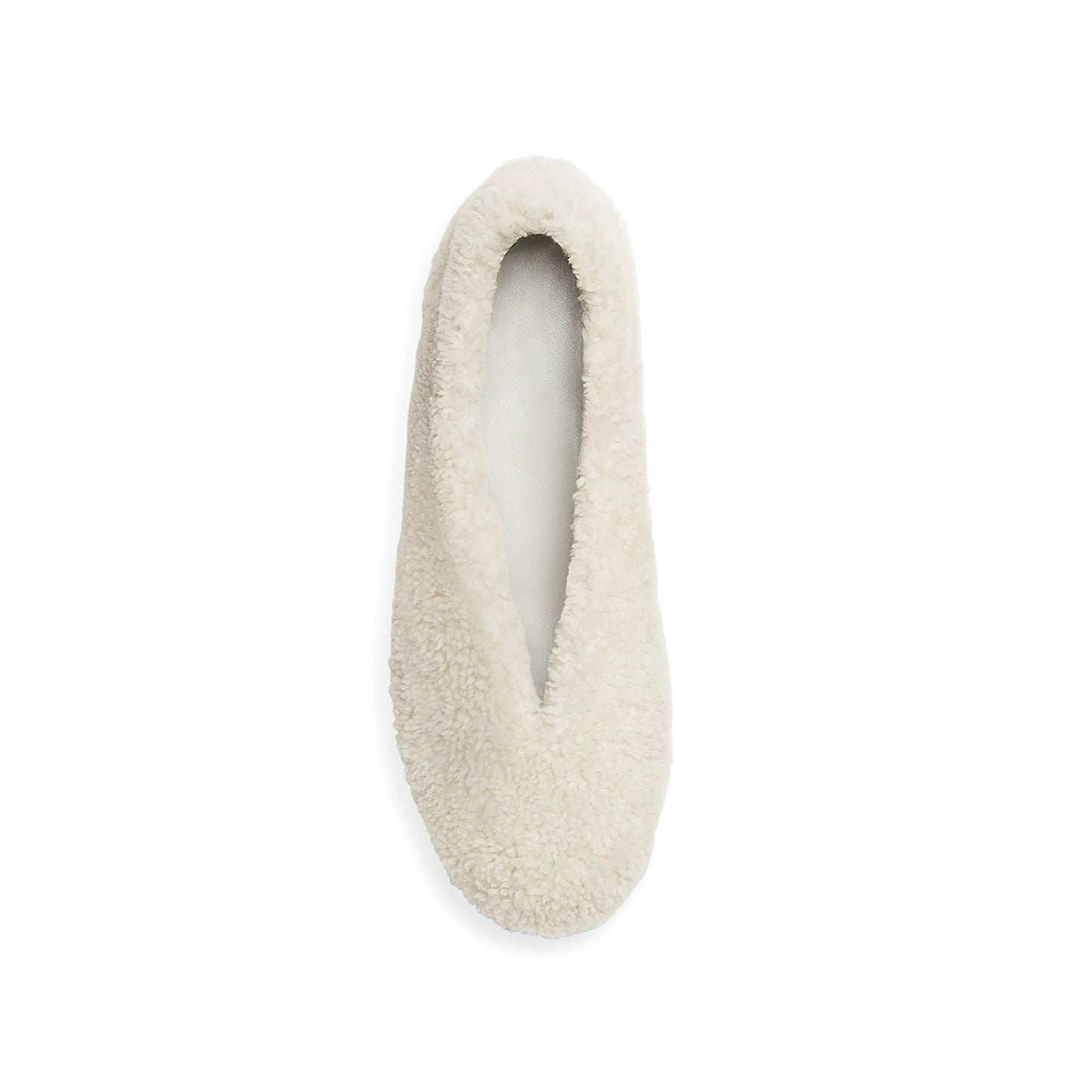 Ivory Plush Round-Toe Classic Ballet Flats