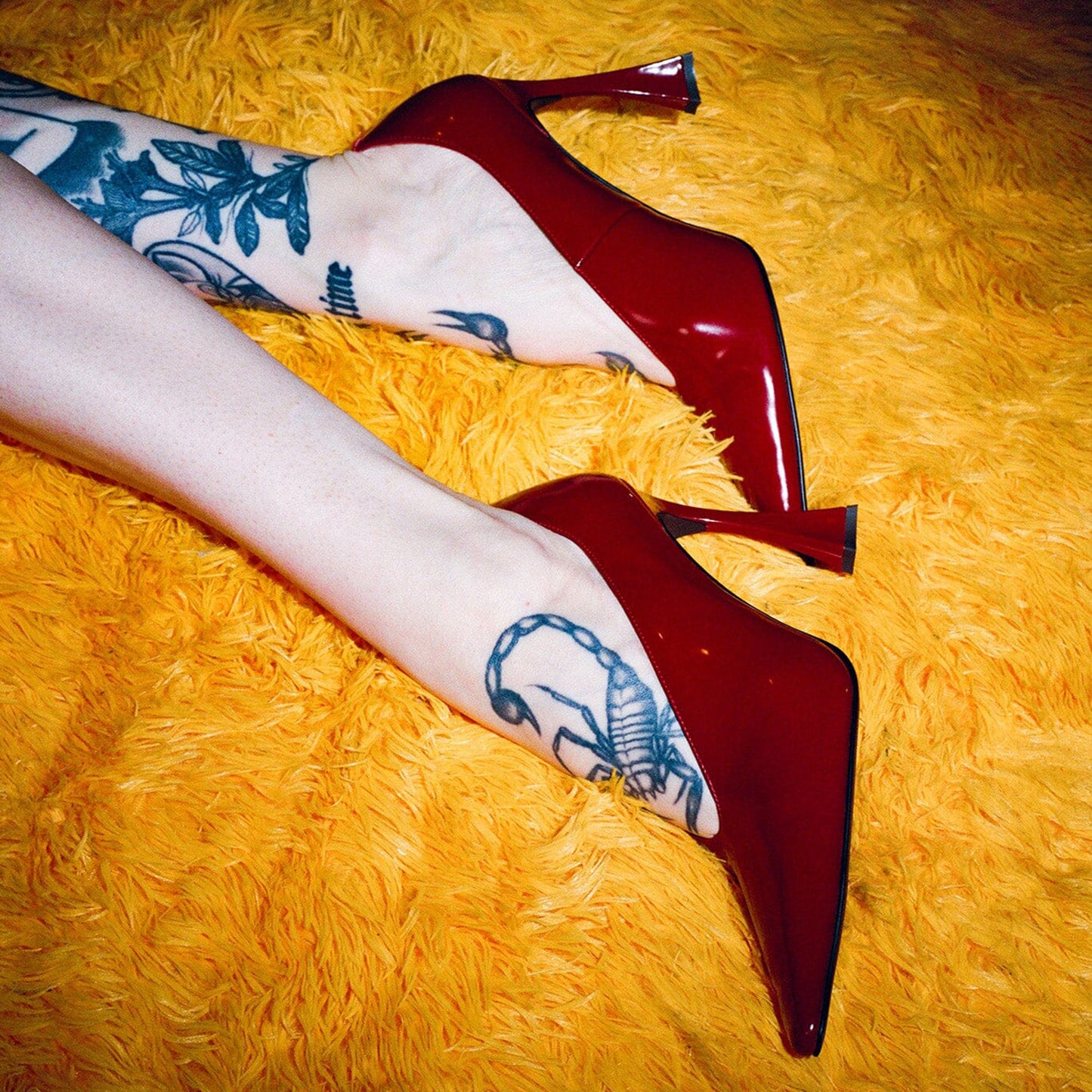 Red Snip-Toe Slip-On Classic High Heels