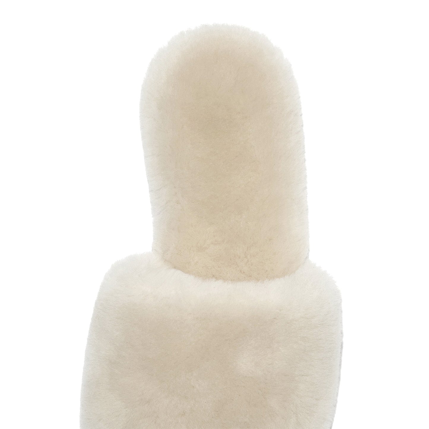 Cream Plush Square-Toe Slip-On Slippers Flats