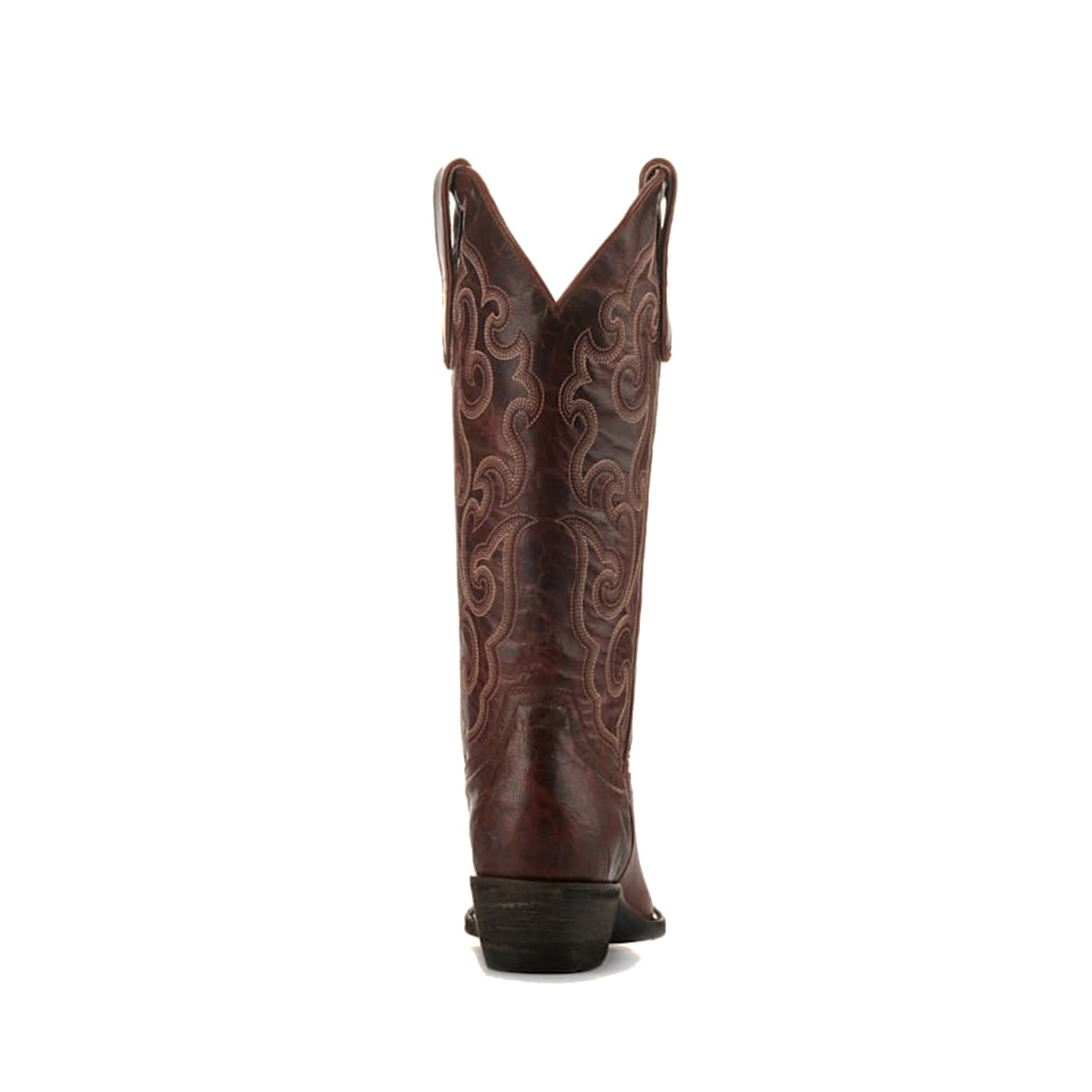 Brown Snip-Toe Delicate Embroidery Mid Calf Classic Cowgirl Boots