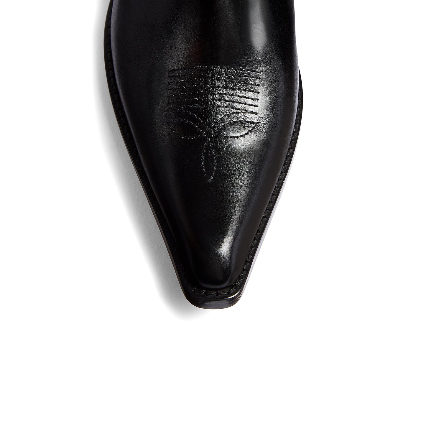 Black Snip-Toe Simple Ankle Classic Cowgirl Boots