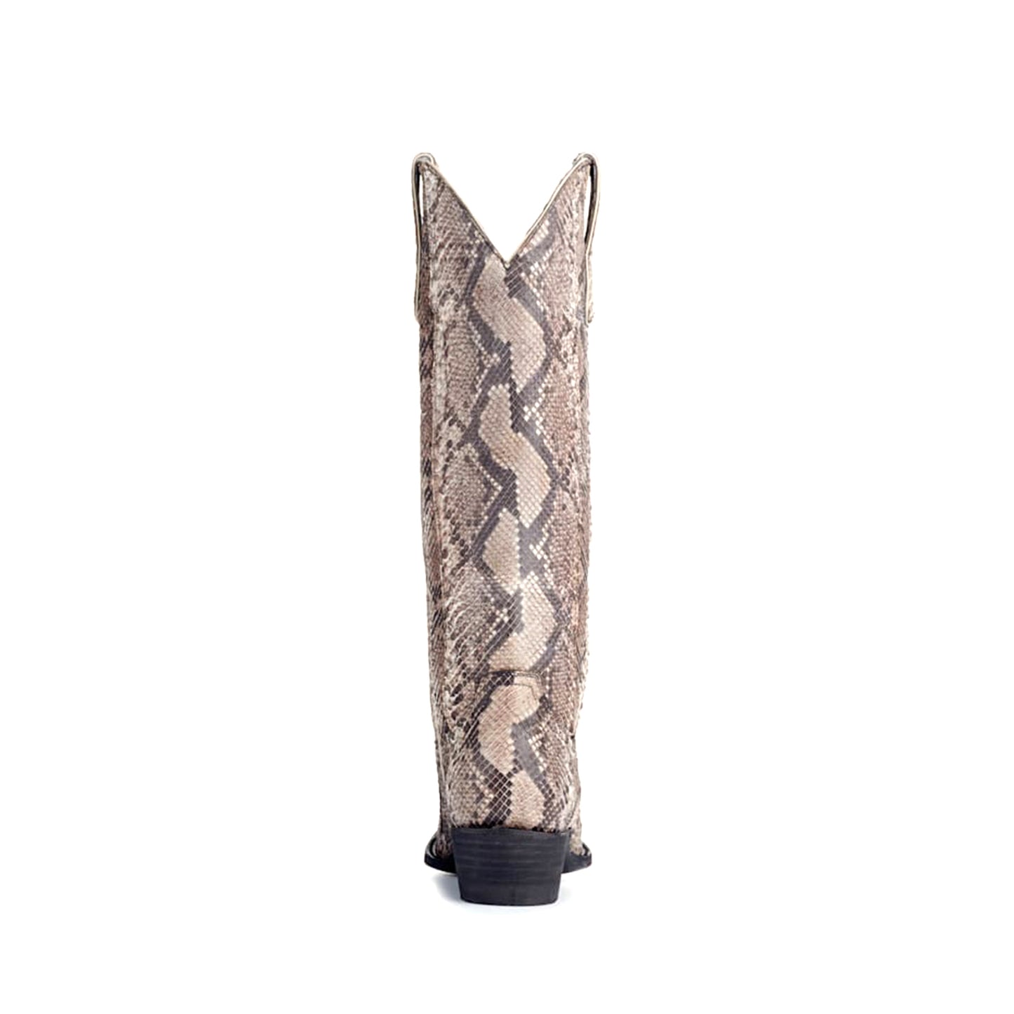 Snakeskin Print Snip-Toe Classic Wide Calf Knee High Cowgirl Boots