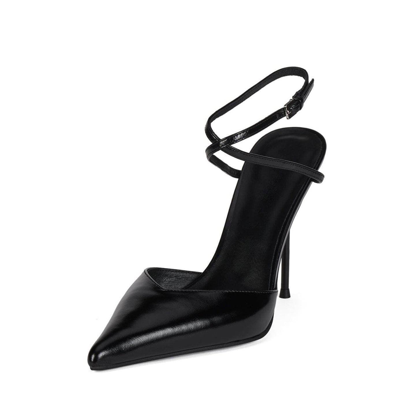 Black Pointed-Toe Slingback Simple Pumps High Heels