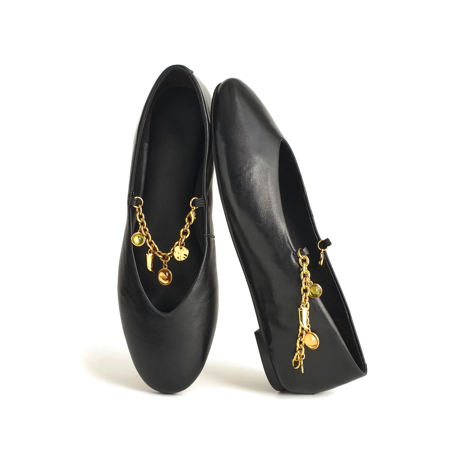 Black Round-Toe Mary Jane Classic Ballet Flats