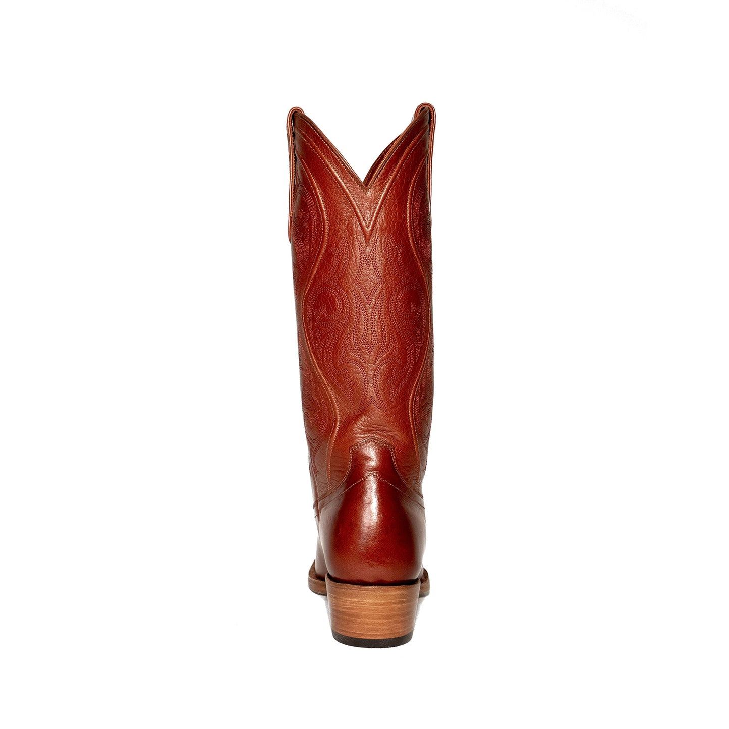 Cognac Snip-Toe Embroidery Chic Mid Calf Cowgirl Boots