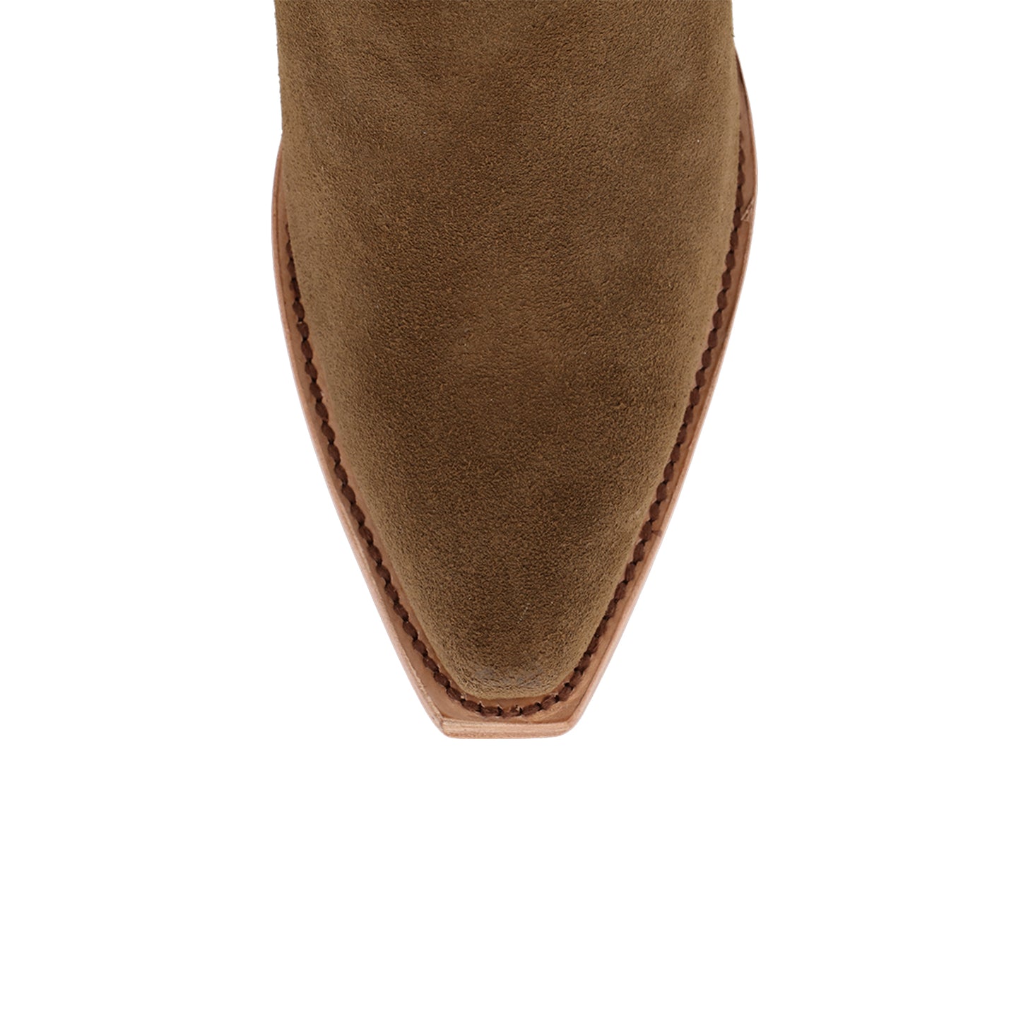 Brown Faux Suede Snip-Toe Classic Simple Ankle Cowgirl Boots