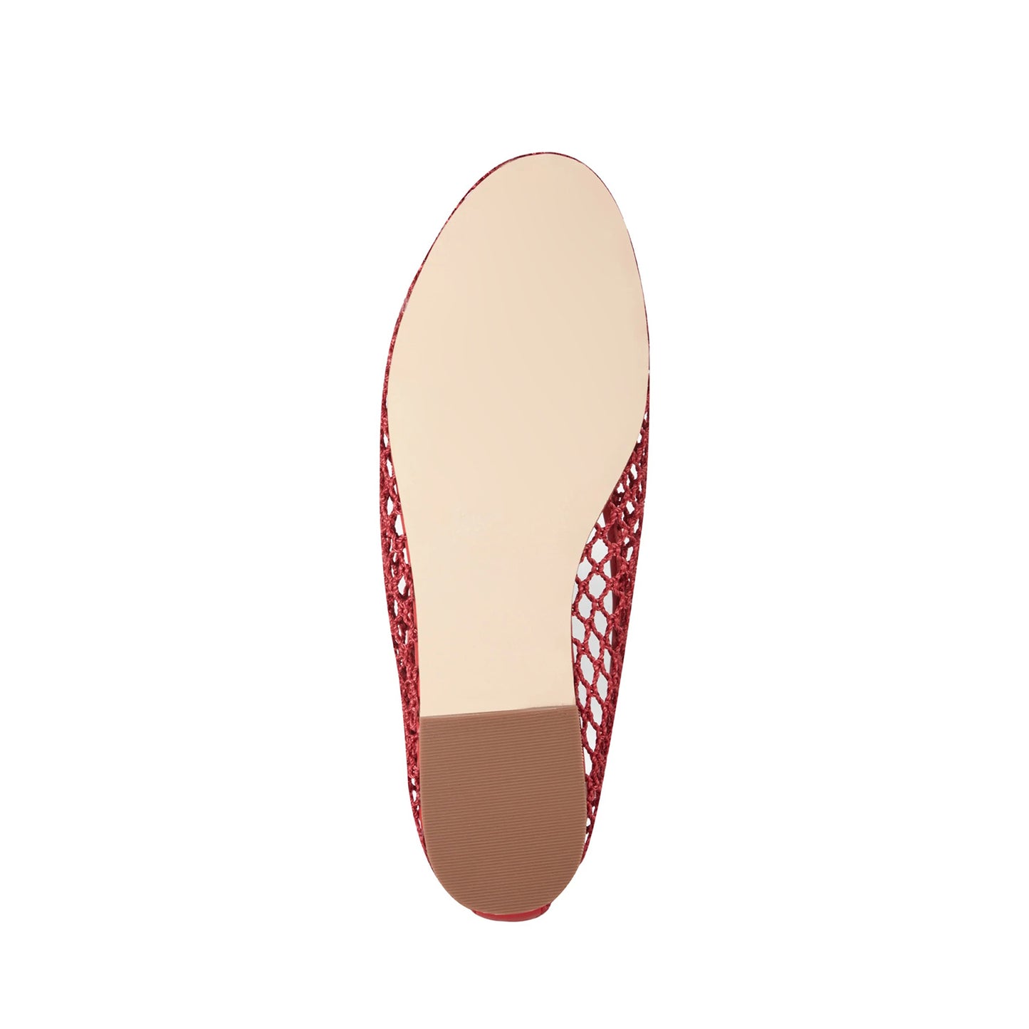 Red Mesh Round-Toe Classic Slip-On Stylish Ballet Flats